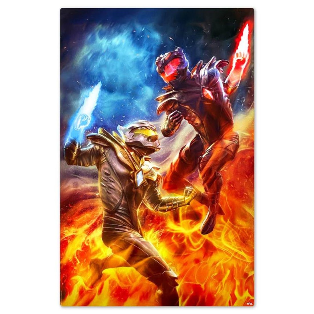 Carlos Dattoli, "Legend of the White Dragon: White Dragon vs Dragon Prime" Limited Edition on: Legend of the White Dragon: White Dragon vs Dragon Prime is a limited edition giclee on aluminum by Carlos Dattoli, PP numbered 1/2This piece is not signed..This piece is not signed. Includes Letter o