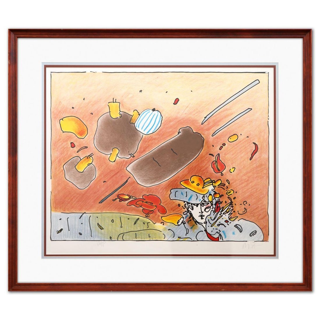 Peter Max- Lithograph "Daydreaming": Artist: Peter Max. Medium: Lithograph. Title: Daydreaming. Size: 20" x 25". Measures approx. 28" x 33" (framed). Signature: Hand signed and numbered. Certificate of Authenticity: Is included. Referenc
