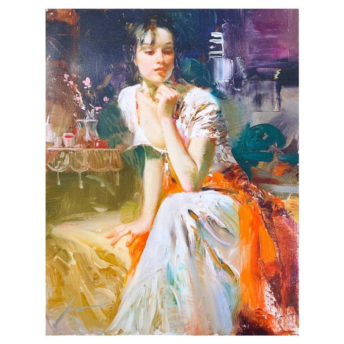 Pino (1939-2010) "Surrender Your Heart" Limited Edition on Canvas, Numbered and Hand Signed with: Surrender Your Heart is a limited edition giclee on canvas by Pino (1939-2010), numbered and hand signed by the artist. Includes Certificate of Authenticity. Measures approx. 26" x 20" (image). Refere