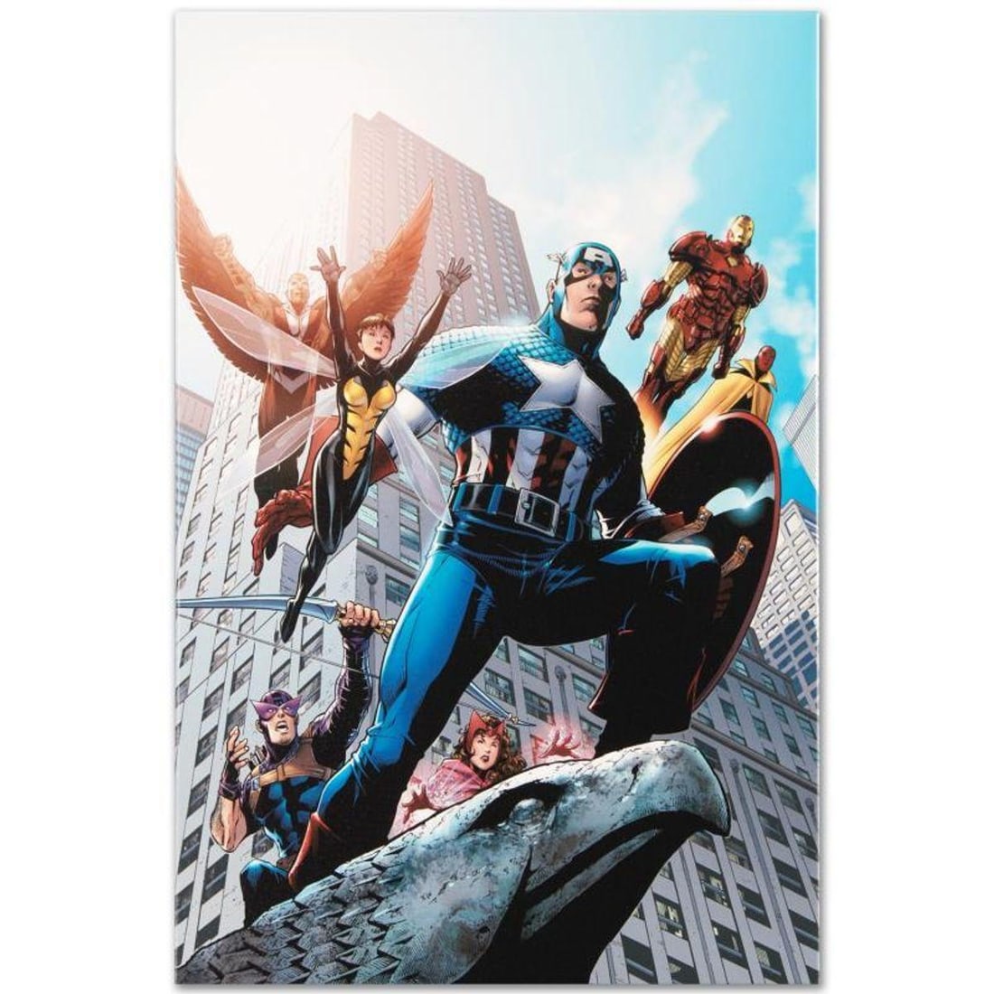 Marvel Comics "Avengers #82" Numbered Limited Edition Giclee on Canvas by Scott Kolins with COA.: A piece of comic book history, this limited edition, from original art by Scott Kolins, depicts the heroic Avengers. Kolins' interest in drawing and comics began when he was around 10 years old as an 
