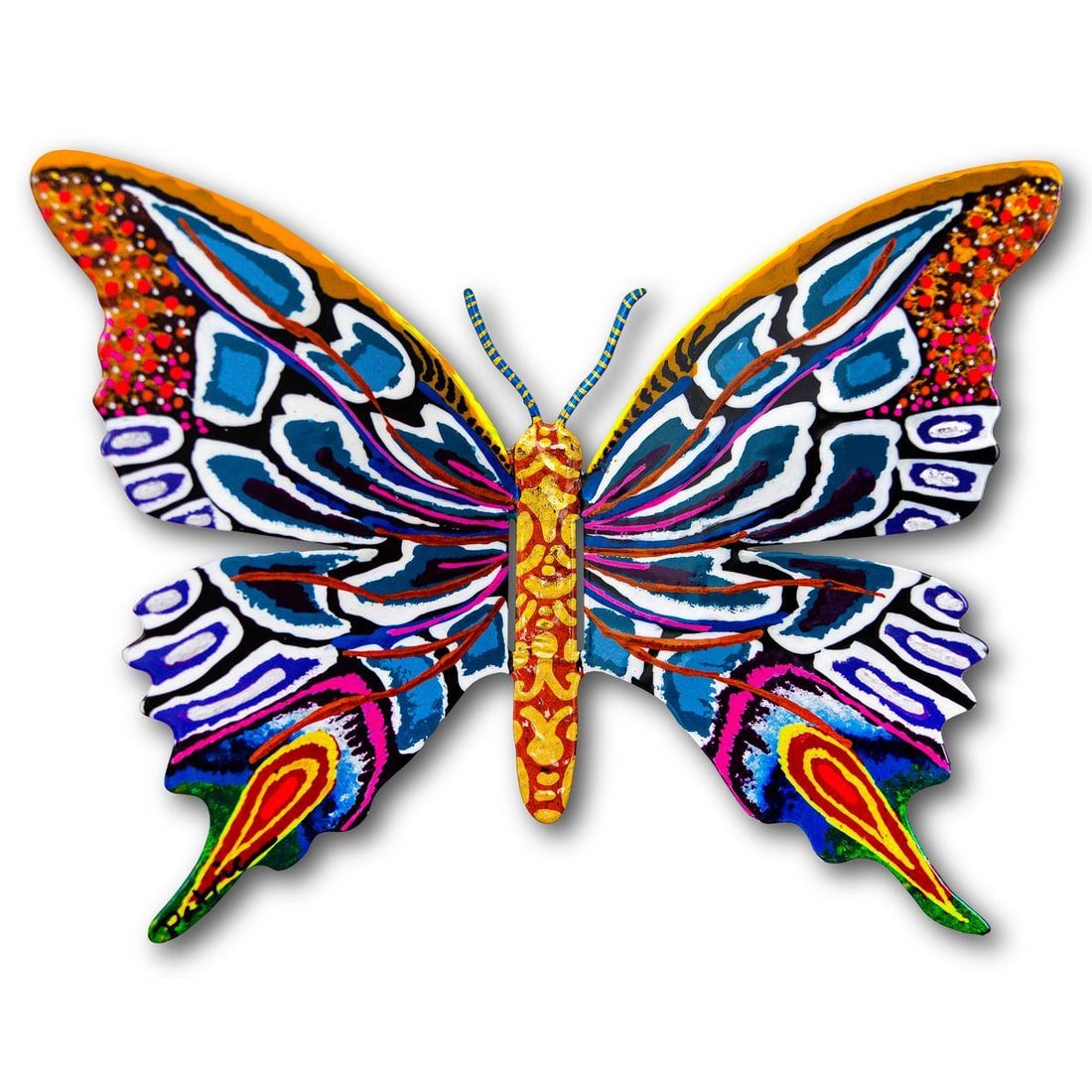 Patricia Govezensky- Original Painting on Cutout Steel "Butterfly": Artist: Patricia Govezensky. Medium: Original Painting on Cutout Steel. Title: Butterfly. Size: 6" x 8". Signature: Hand Signed by the artist. Certificate of Authenticity: Is included. Reference#: 562
