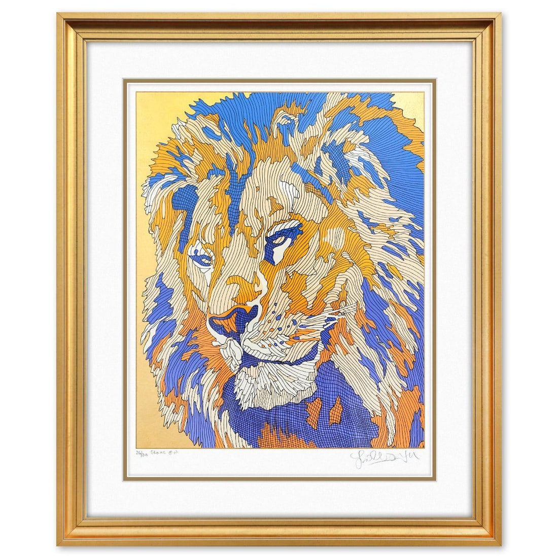 Guillaume Azoulay- Original Etching with Gold Leaf "Gloire": Artist: Guillaume Azoulay. Medium: Original Etching with Gold Leaf. Title: Gloire. Size: 22" x 17". Measures approx. 30" x 25" (framed). Signature: Hand signed and numbered. Certificate of Authenticit