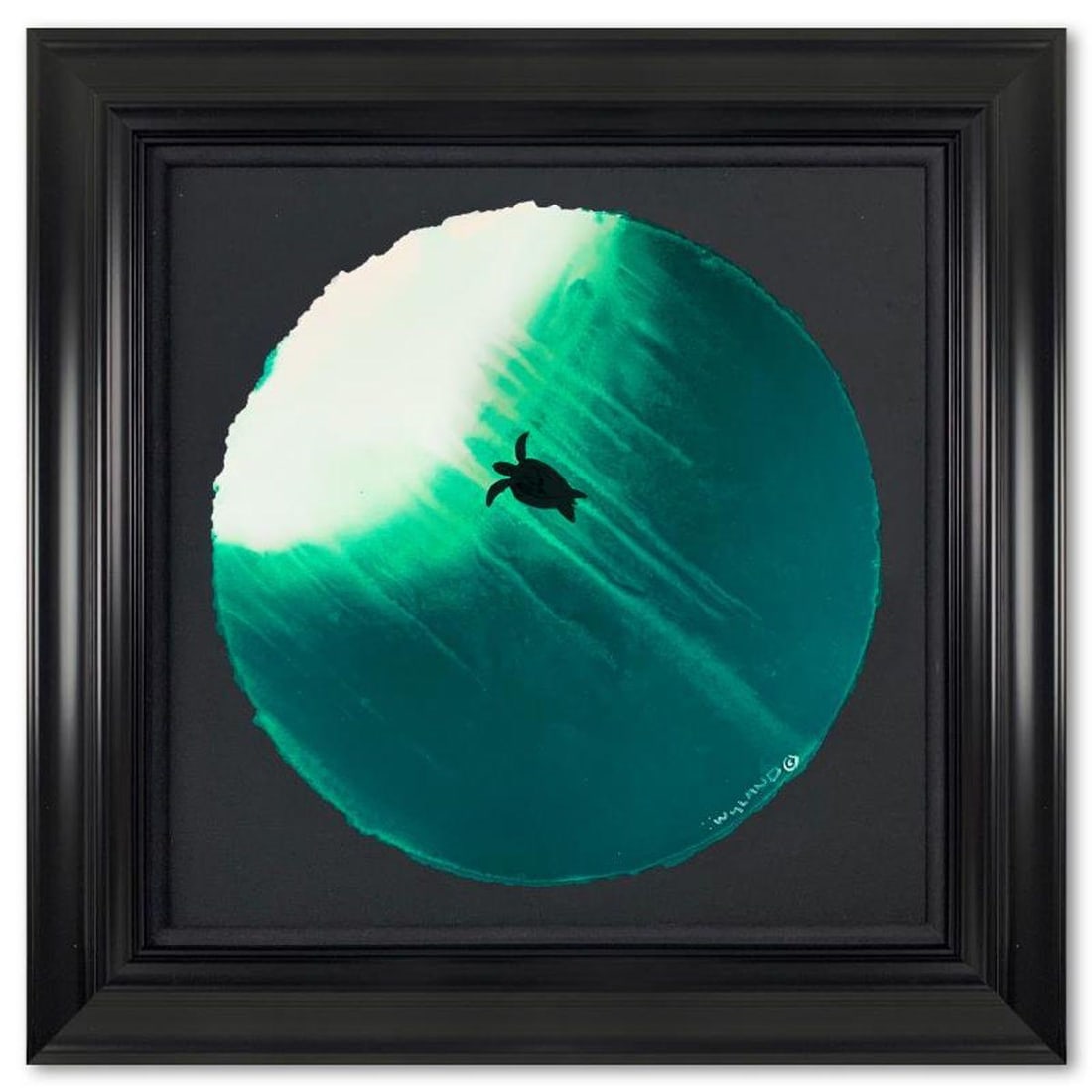 Wyland, "Streams of light in the sea" Framed, Hand Signed Original Painting with Letter of (1 of 2)