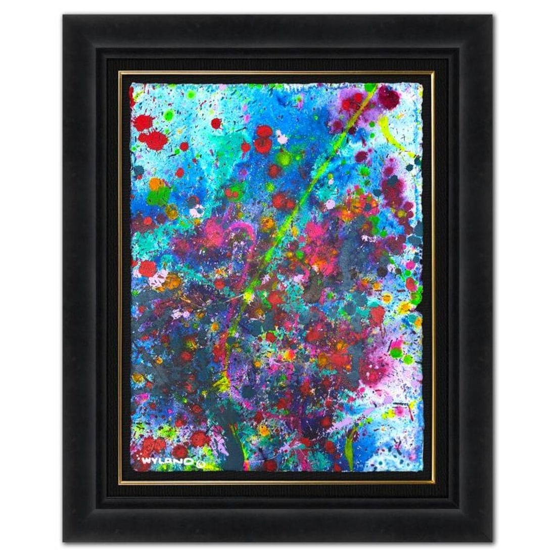 Wyland, "Untitled Abstract" Framed Original Painting on Paper, Hand Signed with Letter of: This is an original watercolor painting on paper by Wyland, hand signed by the artist. This piece comes custom framed. Includes Letter of Authenticity. Measures approximately 38.5" x 31" x (framed), 3