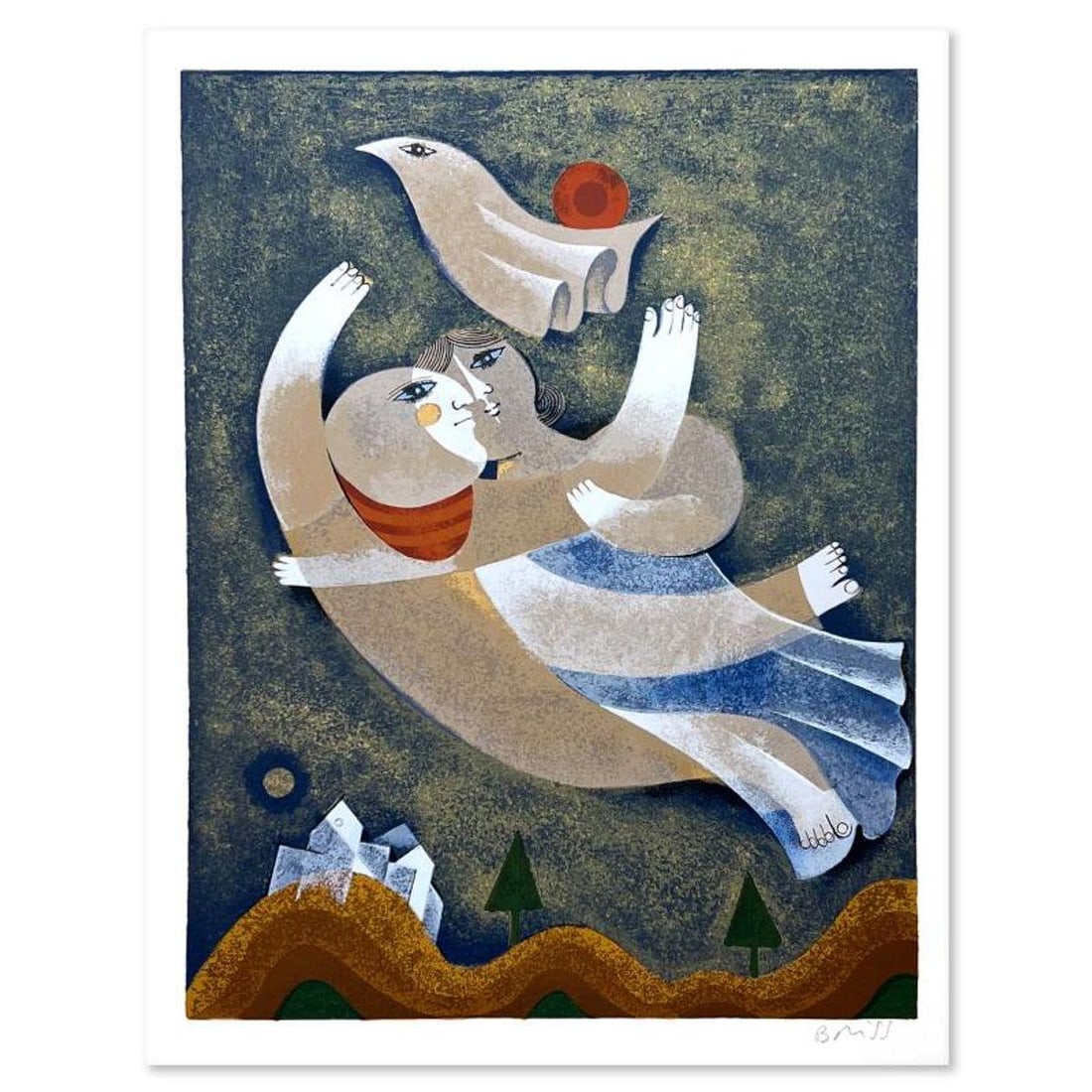 Samy Briss, Limited Edition Serigraph, Hand Signed and Numbered with Letter of Authenticity.: This is a limited edition serigraph on paper by Samy Briss. The piece comes hand signed by the artist, numbered, and with a letter of authenticity. Measures approximately 18" x 13.5". Reference#: 8996