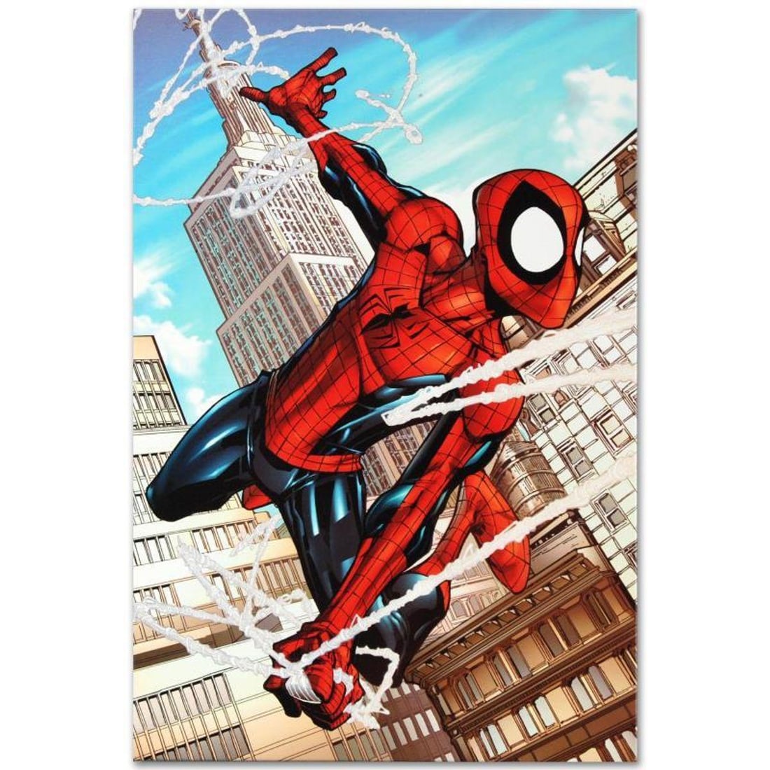 Marvel Comics "Marvel Adventures: Spider-Man #50" Numbered Limited Edition Giclee on Canvas by: A piece of comic book history, this limited edition, from original art by Patrick Scherberger, depicts a heroic Spider-Man. Patrick Scherberger is an American comic book penciller, known for his work 