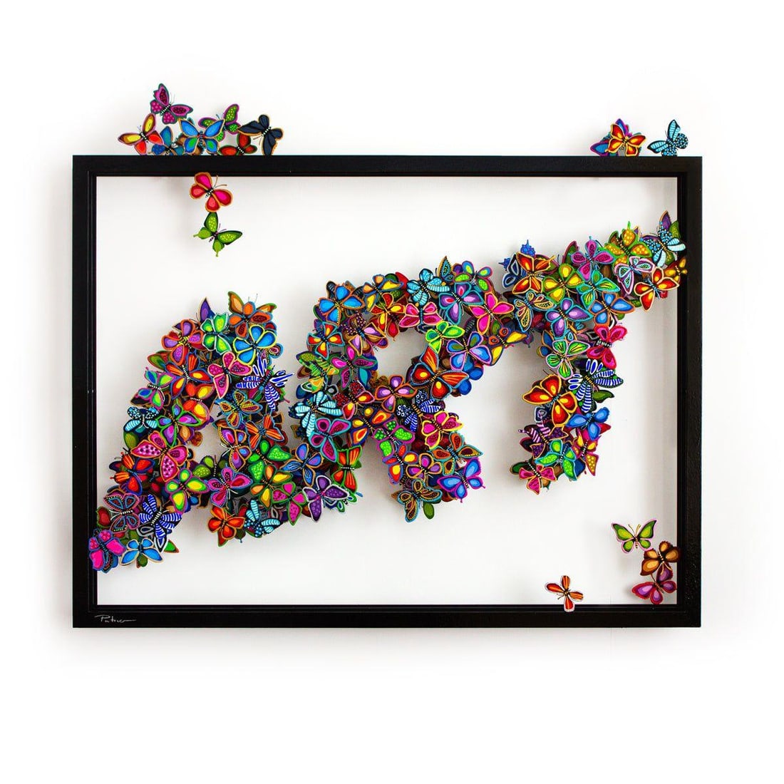 Patricia Govezensky- Original Painting on Cutout Steel "Contemporary ART": Artist: Patricia Govezensky. Medium: Original Painting on Cutout Steel. Title: Contemporary ART. Size: 27" x 31.5". Signature: Hand Signed by the artist. Certificate of Authenticity: From the publishe