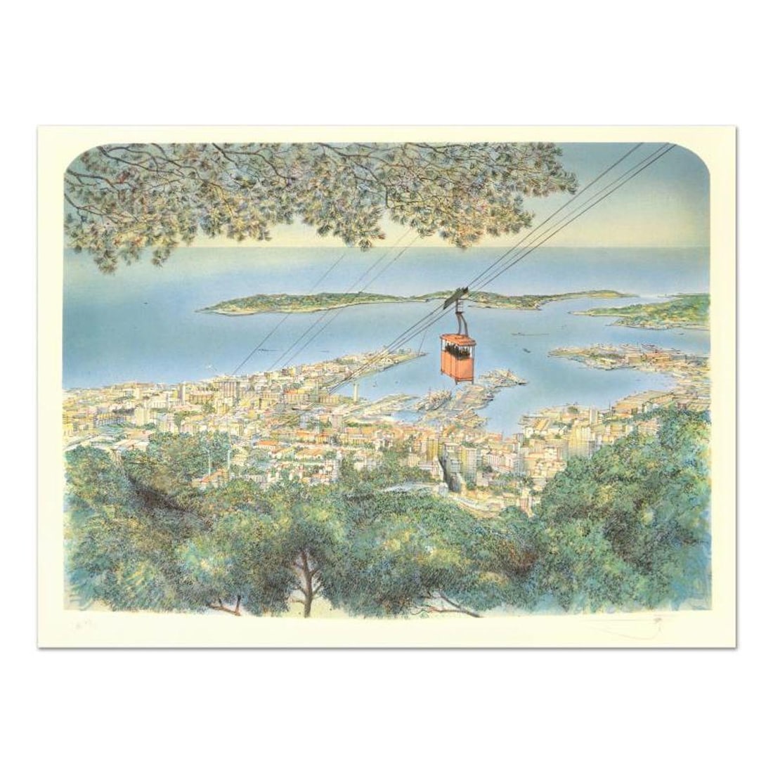 Rolf Rafflewski, "Toulon" Limited Edition Lithograph, Numbered and Hand Signed.: Toulon is a limited edition lithograph on paper by Rolf Rafflewski, numbered and hand signed by the artist! Measures approx. 30" x 22" (border). 27" x 19" (image). Reference#: 93267.