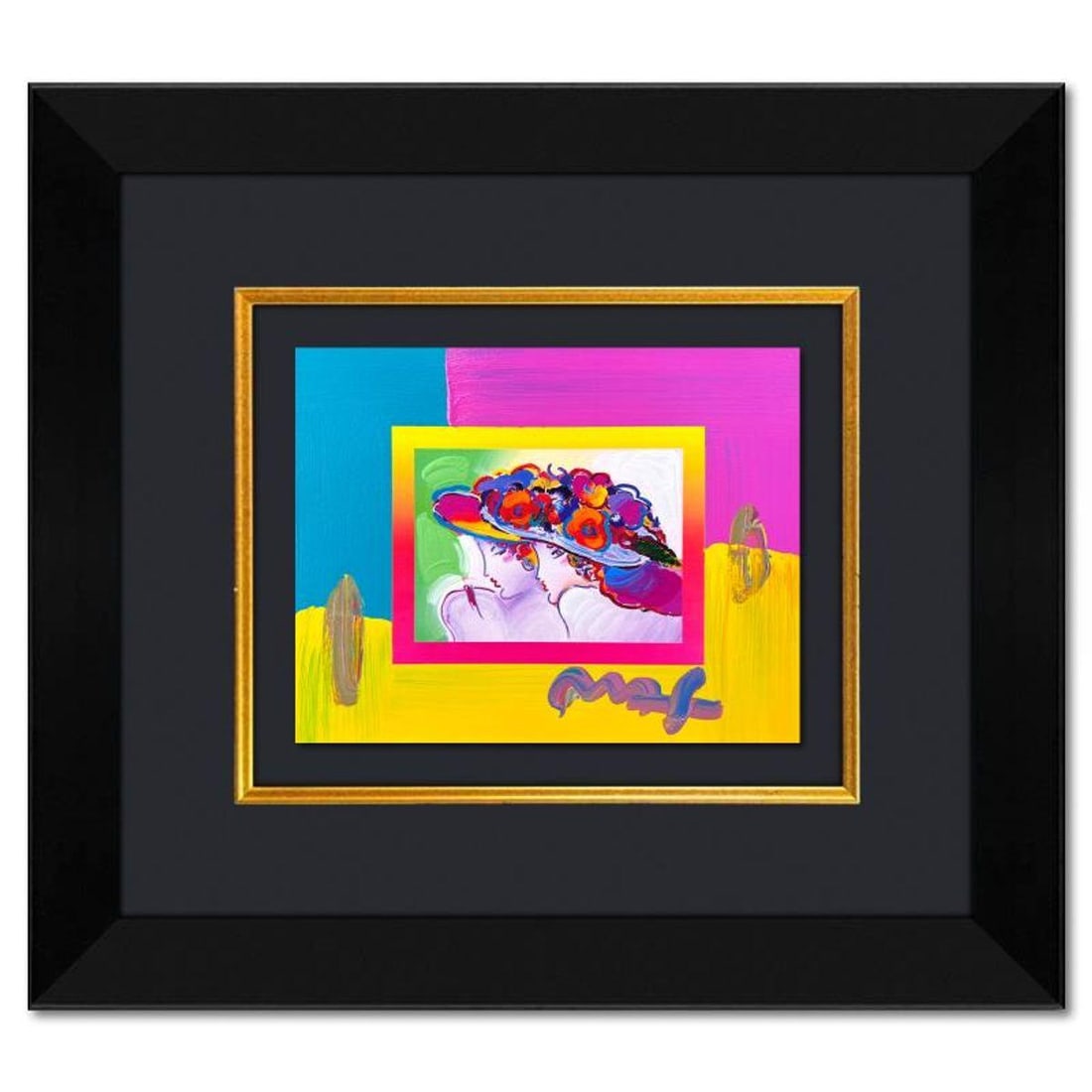 Peter Max, "Friends" Framed One-of-a-Kind Acrylic Mixed Media, Hand Signed with Registration Number (1 of 2)