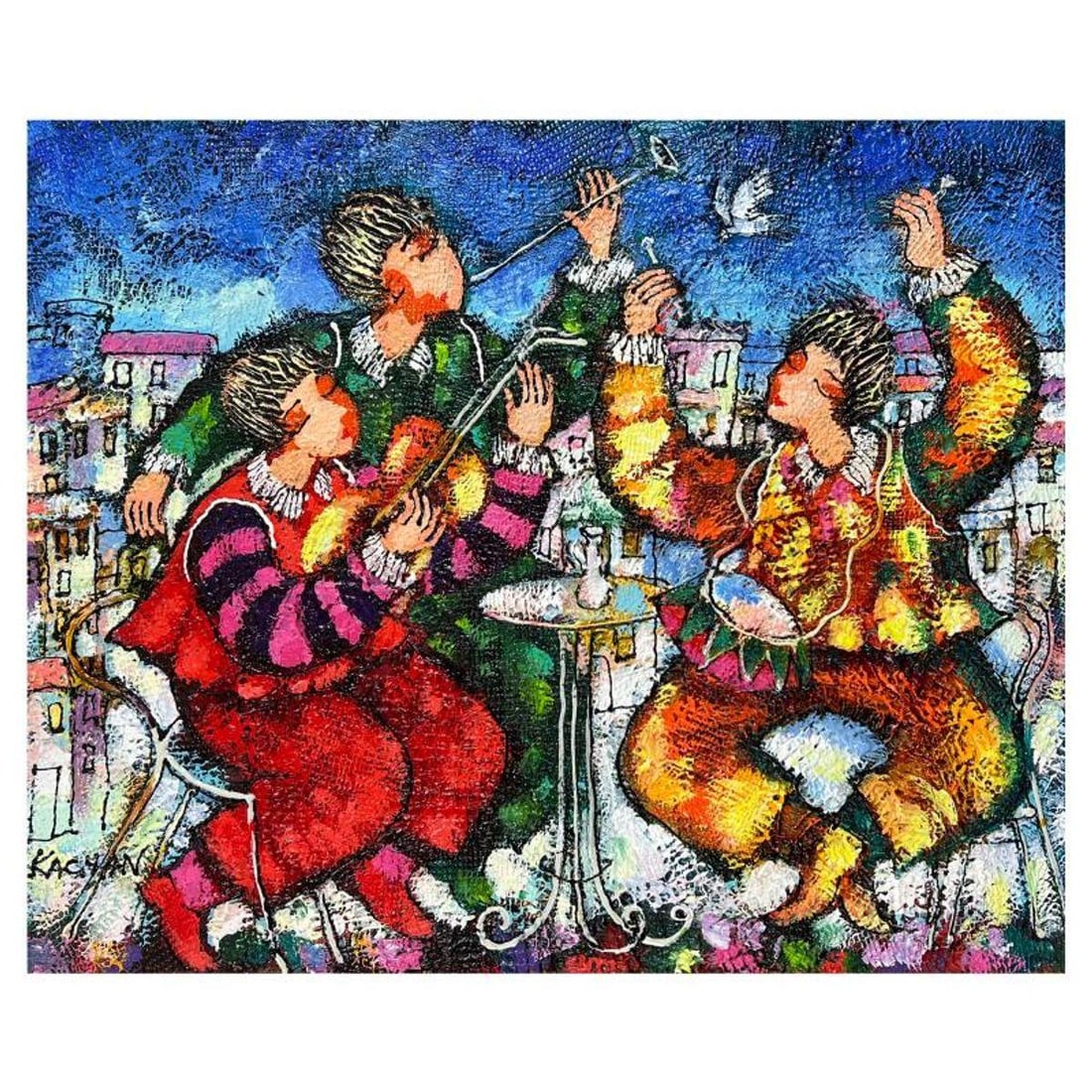 Michael Kachan, Hand Signed Original Painting on Canvas with Letter of Authenticity.: This is an original painting acrylic on canvas by Michael Kachan. Hand signed by the artist, this piece comes with a letter of authenticity. Measures approximately 20" x 24" (image).