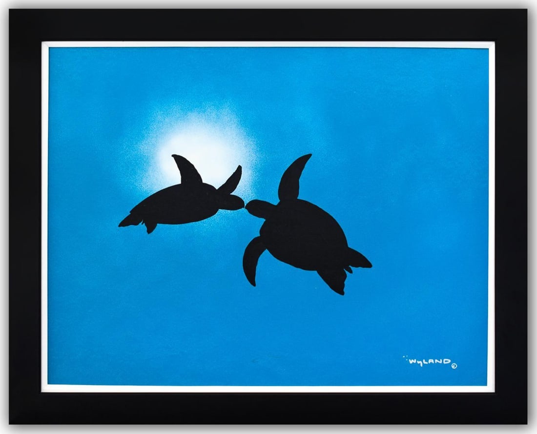 Wyland- Original Painting on Canvas "Swimming to the Surface": Artist: Wyland. Medium: Original Painting on Canvas. Title: Swimming to the Surface. Size: 30" x 40". Measures approx. 36" x 46" (framed). Signature: Hand Signed by the artist. Certificate of