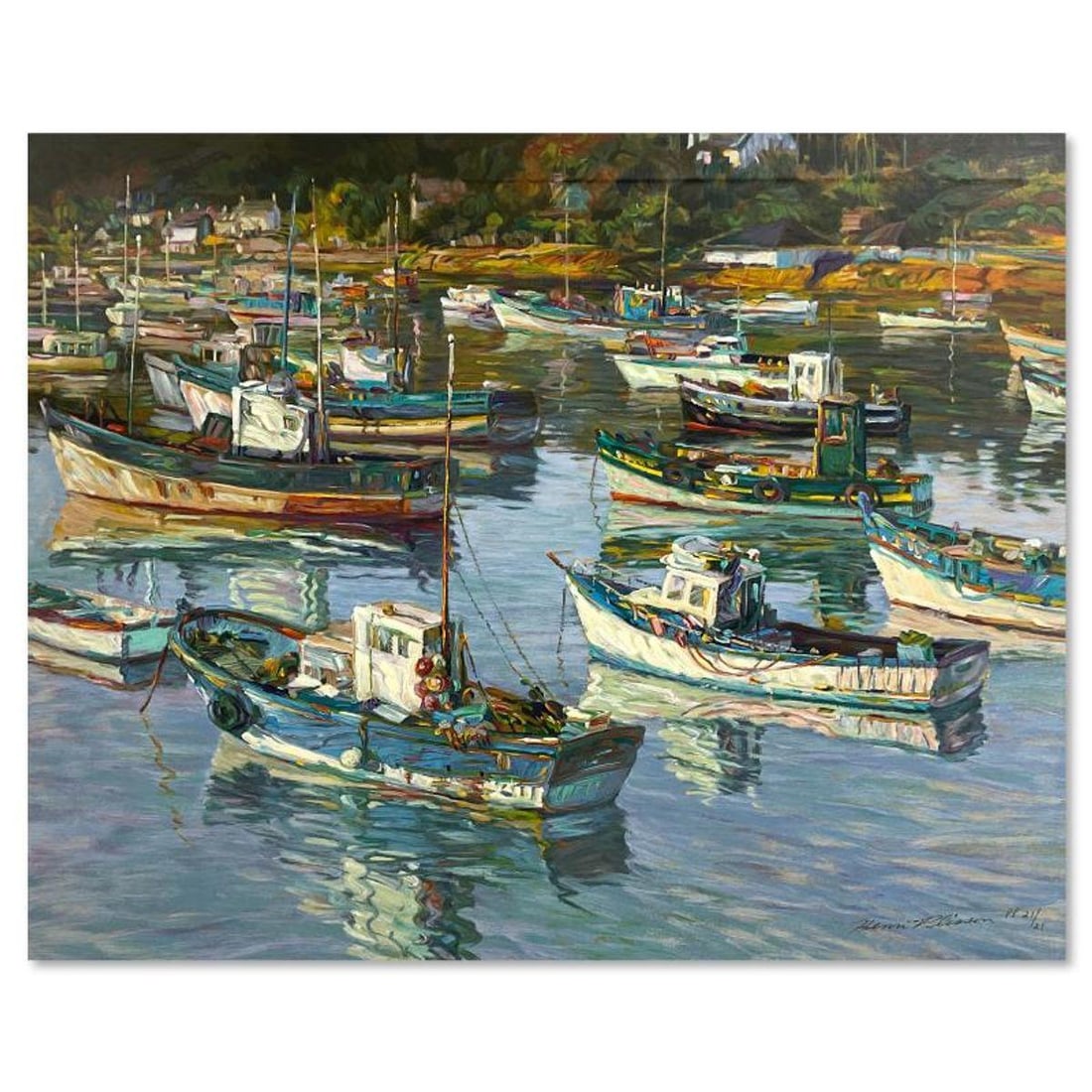 Henri Plisson (1933-2006), "Ebb Tide" Limited Edition Printer's Proof on Canvas, Numbered 21/21 and: Ebb Tide is a limited edition printer's proof on stretched canvas by Henri Plisson (1933-2006), numbered 21/21 and hand signed by the artist. Includes Letter of Authenticity. Measures approx. 25" x 30