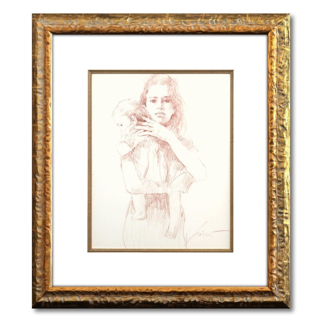 Pino (1939-2010)- Original Drawing on Paper "Untitled": Artist: Pino (1939-2010). Medium: Original Drawing on Paper. Title: Untitled. Size: 19" x 15". Measures approx. 33" x 39" (framed). Signature: Hand Signed. Reference#: 34545.