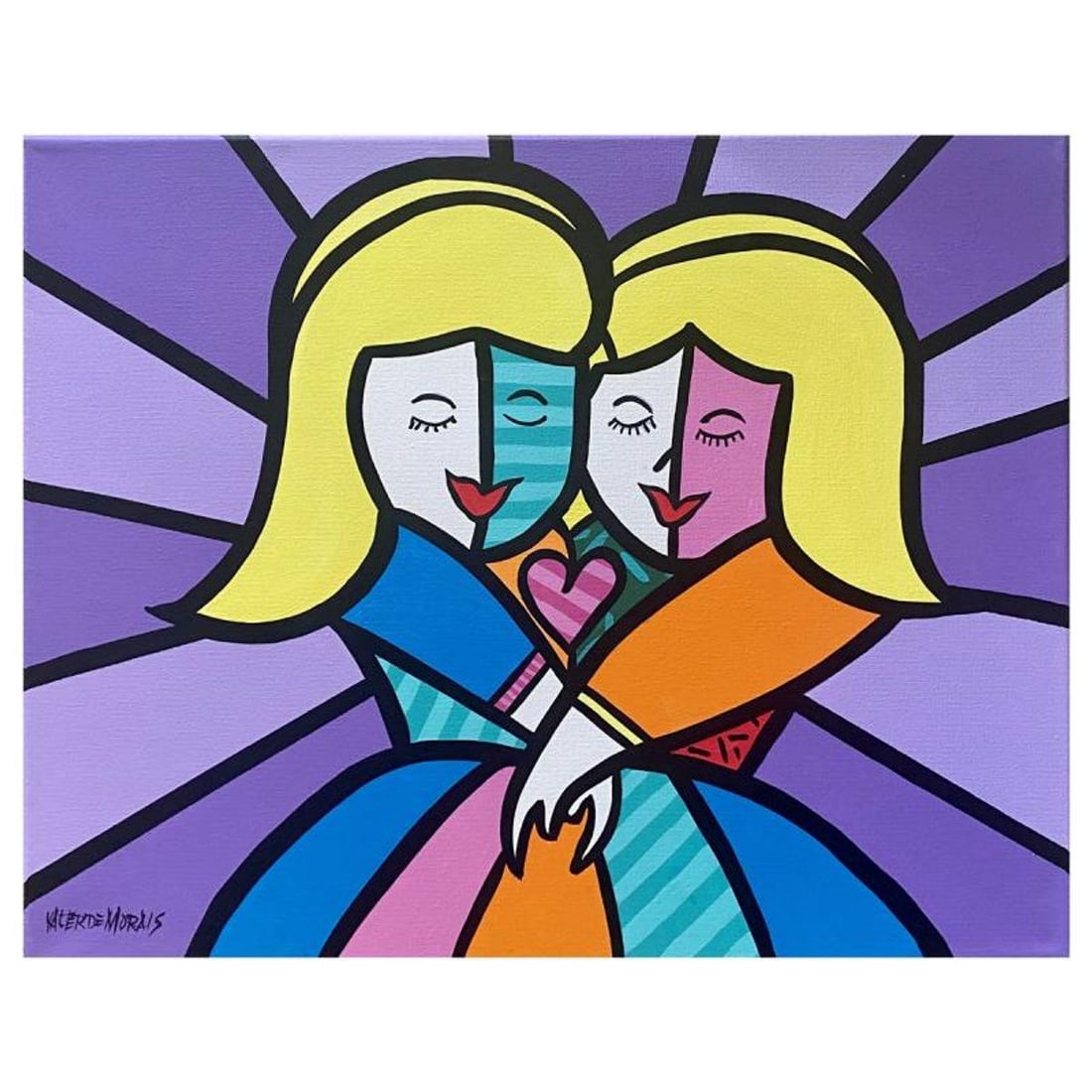 Valter Morais, Original Acrylic Painting on Canvas, Hand Signed with Letter of Authenticity.: This is an original acrylic painting on stretched canvas by Valter Morais, hand signed by the artist. Includes Letter of Authenticity. Measures approx. 20" x 16" (image).