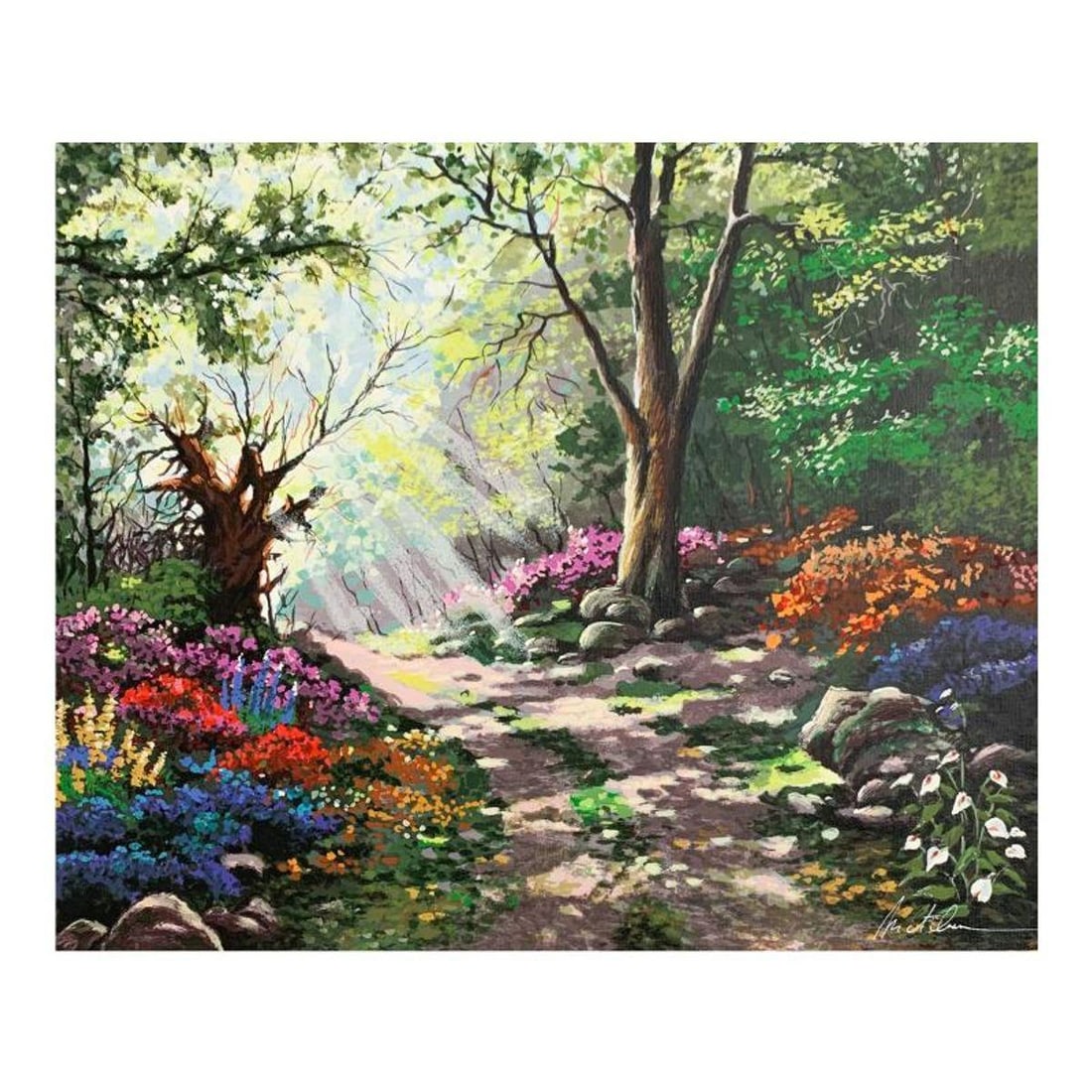 Anatoly Metlan, "Rays of Sunshine" Hand Signed Limited Edition Serigraph on Canvas with Letter of: Rays of Sunshine is a limited edition serigraph on canvas by Anatoly Metlan. It is numbered and hand signed and includes a letter of authenticity. Measures approximately 15" x 18" (image). Reference#:
