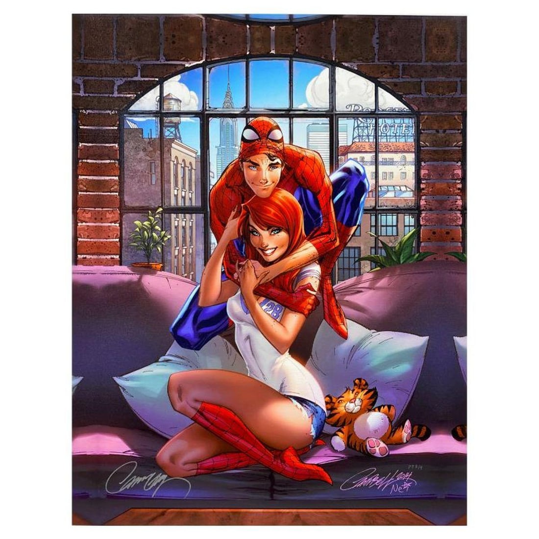 Marvel Comics & J. Scott Campbell, "The Amazing Spider-Man: Renew Your Vows" Limited Edition on: The Amazing Spider-Man: Renew Your Vows is a limited edition giclee on canvas from Marvel Comics and J. Scott Campbell, PP numbered 3/4 and hand signed by the artist. Includes Letter of Authenticity. 