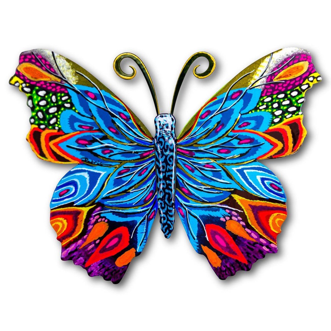 Patricia Govezensky- Original Painting on Cutout Steel "Butterfly": Artist: Patricia Govezensky. Medium: Original Painting on Cutout Steel. Title: Butterfly. Size: 9" x 12". Signature: Hand Signed by the artist. Certificate of Authenticity: Is included. Reference#: 56