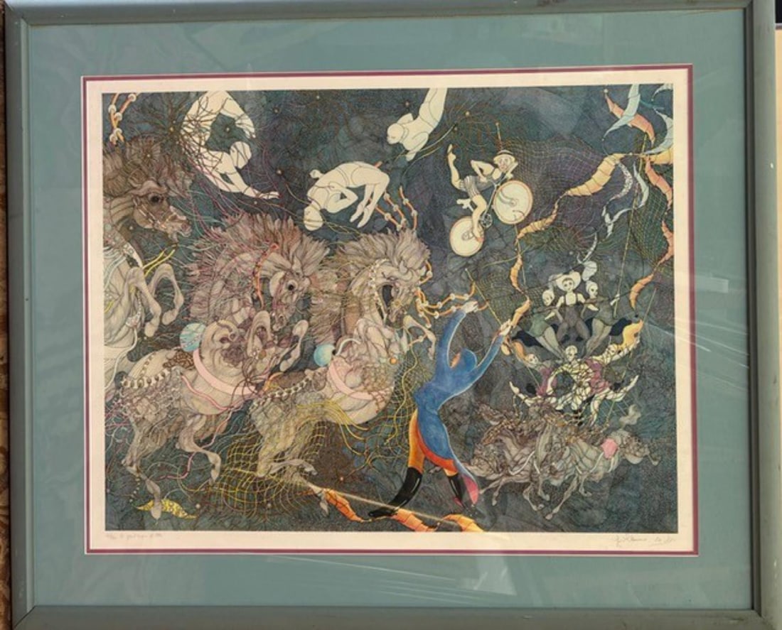 Guillaume Azoulay- Serigraph on paper: Artist: Guillaume Azoulay. Medium: Serigraph on paper. Measures approx. 30" x 40" (framed). Reference#: 27915.