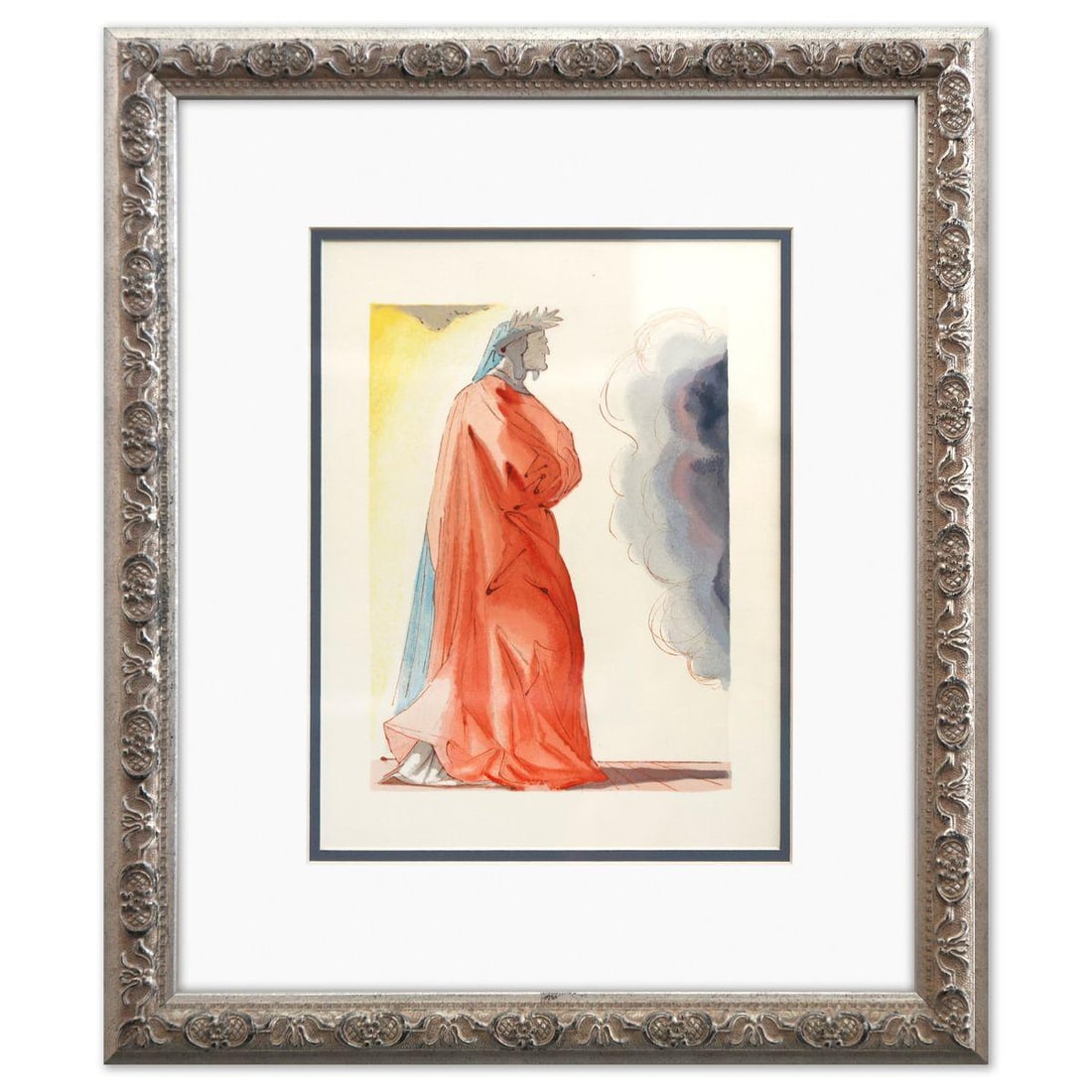 Salvador Dali- Original Color Woodcut on B.F.K. Rives Paper "Paradise 1": Artist: Salvador Dali. Medium: Original Color Woodcut on B.F.K. Rives Paper. Title: Paradise 1. Size: 13" x 10". Measures approx. 20" x 17" (framed). Certificate of Authenticity: Is included. Addition