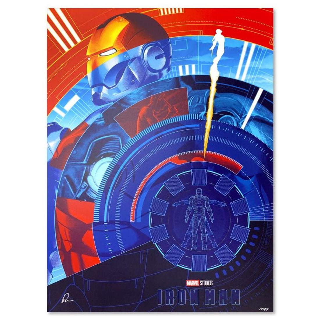 Marvel Comics & Doaly, "Iron Man" Limited Edition, PP Numbered 3/4 and Signed with Letter of: Iron Man is a limited edition giclee on paper from Marvel Comics and Doaly, PP numbered 3/4 and bearing the authorized signature of the artist. Includes Letter of Authenticity. Measures approx. 24" x 