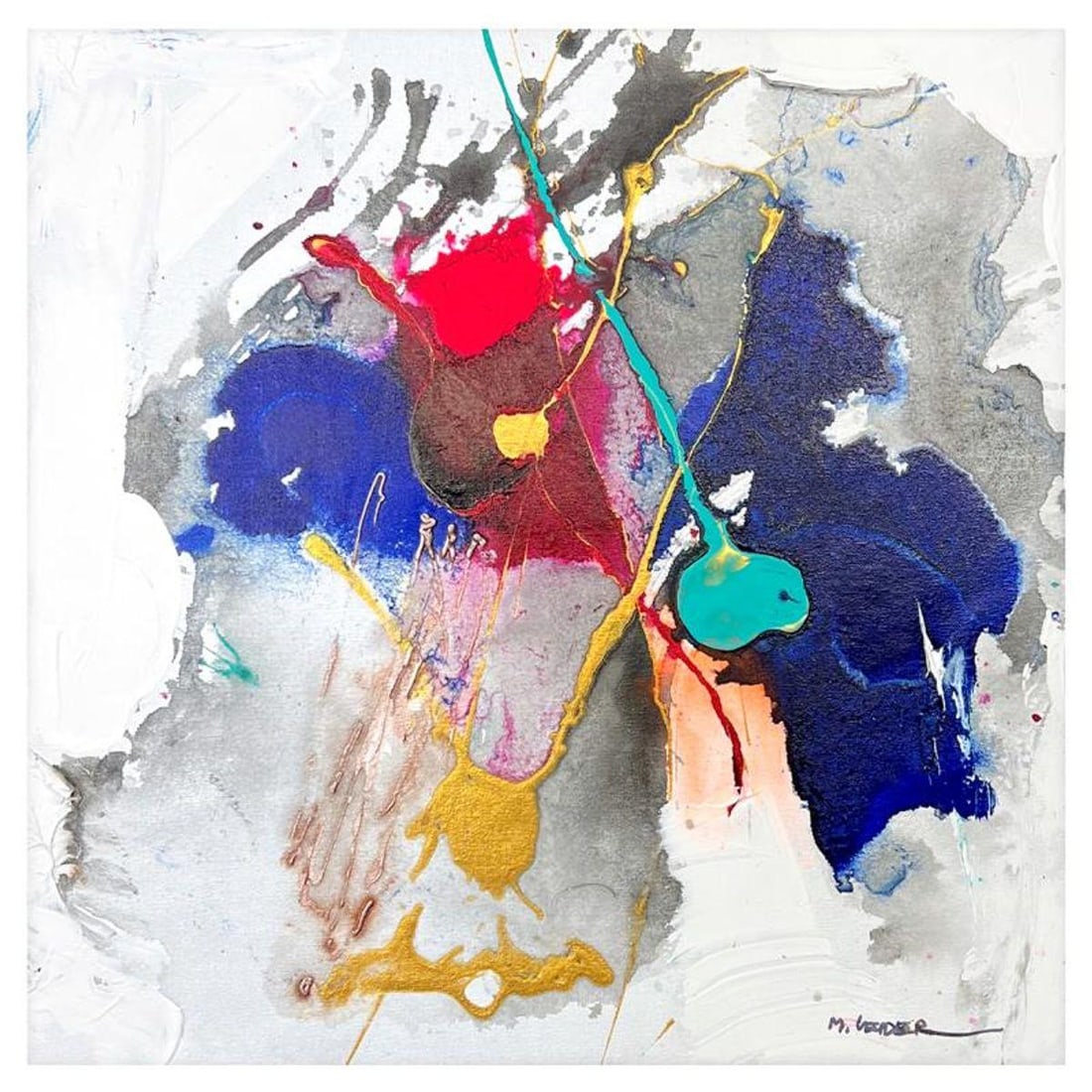 Moshe Leider, Original Painting on Canvas, Hand Signed with Letter of Authenticity.: This is an original painting, acrylic on canvas by Moshe Leider. The piece is hand signed by the artist and includes a letter of authenticity. Measures approximately 16" x 16" (image).