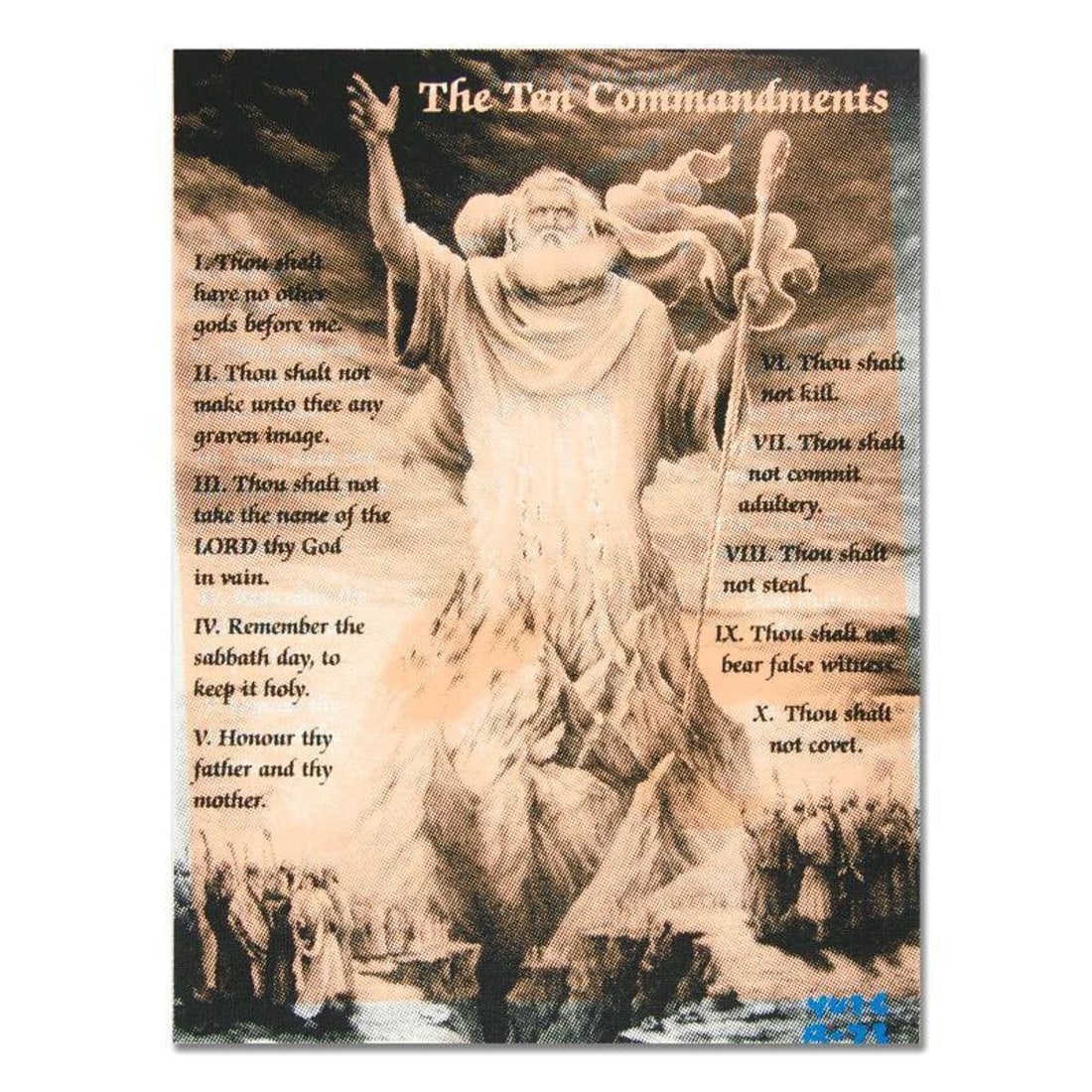 Ringo Daniel Funes, "Ten Commandments" One-of-a-Kind Hand Pulled Silkscreen & Mixed Media on Canvas,: Ten Commandments is a one-of-a-kind hand-pulled silkscreen and mixed media painting on canvas by Ringo - protege of Andy Warhol's apprentice, Steve Kaufman. This piece is hand signed by the artist and