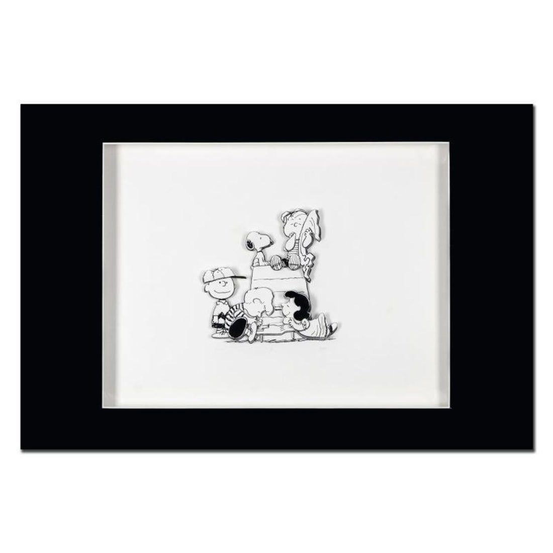 Peanuts, "Family" Hand Numbered Limited Edition 3D Decoupage with Certificate of Authenticity.: Created from the original artwork archived at the studio, "Family" portrays the simple yet emotive art of Charles. M. Schulz, creator of PEANUTS. This 3D decoupage print on paper is hand numbered with