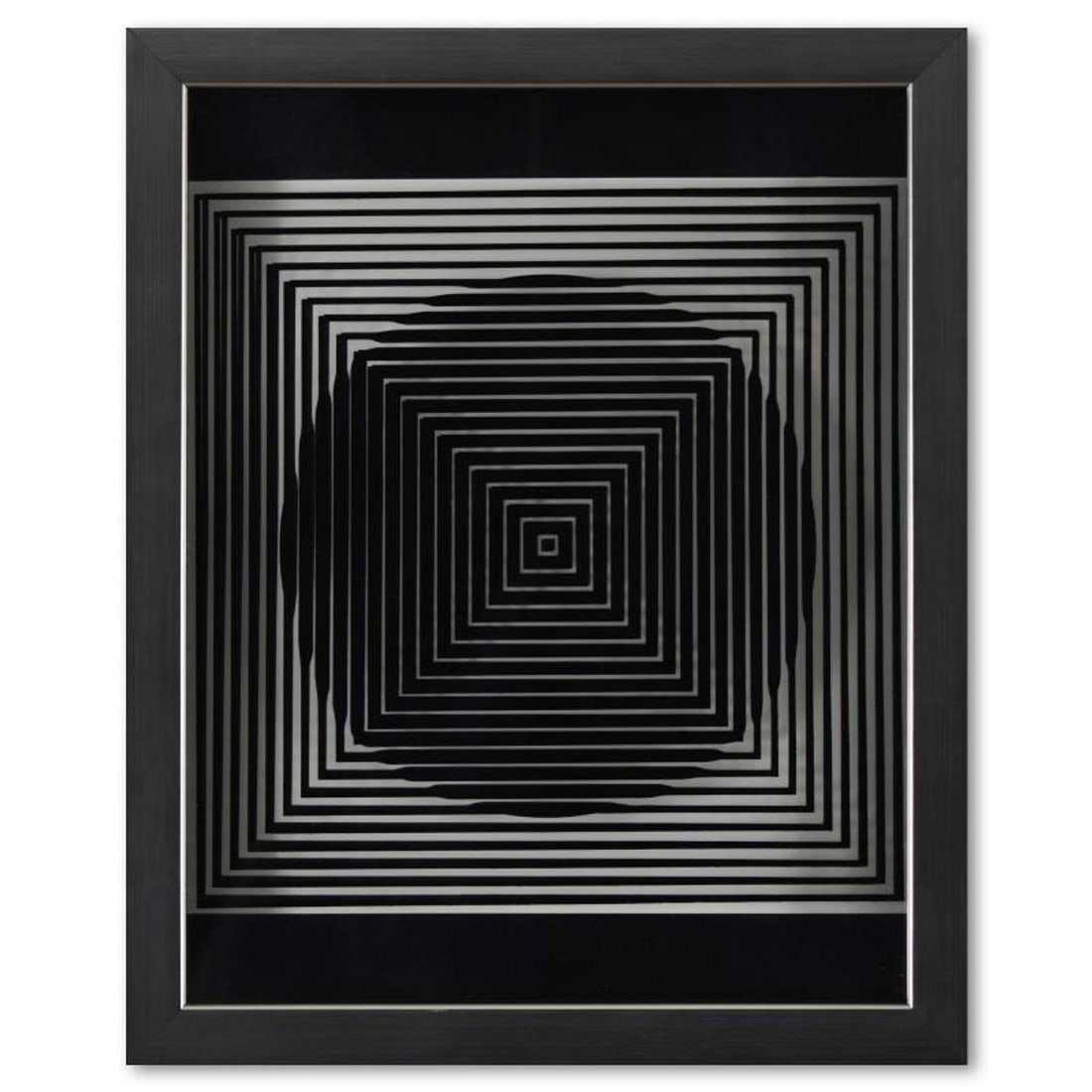 Victor Vasarely (1908-1997), "Trois Dimensions Optique de la serie Cinetiques" Framed 1973: Trois Dimensions Optique de la serie Cinetiques is a dimensional artwork, published in 1973, by Victor Vasarely (1908-1997). This piece comes custom framed, with a letter of authenticity and with a 19