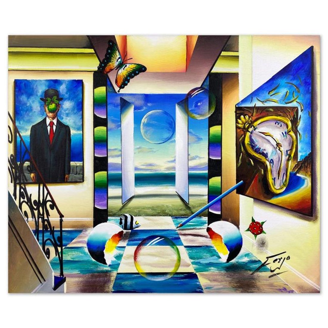 Ferjo, Original Acrylic Painting on Canvas, Hand Signed with Letter of Authenticity. (1 of 2)
