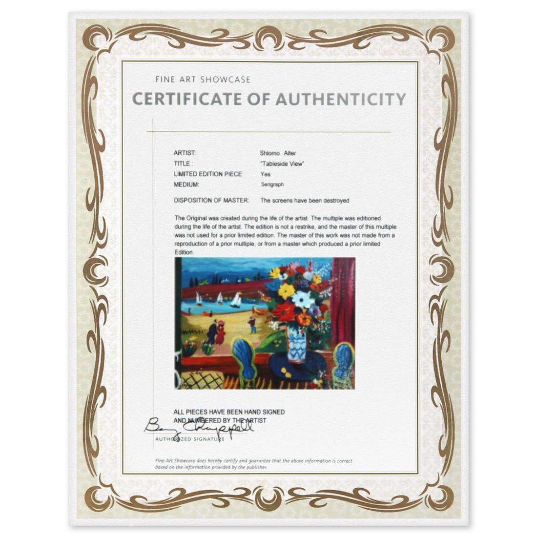Shlmo Alter- Serigraph "Tableside View" - 3