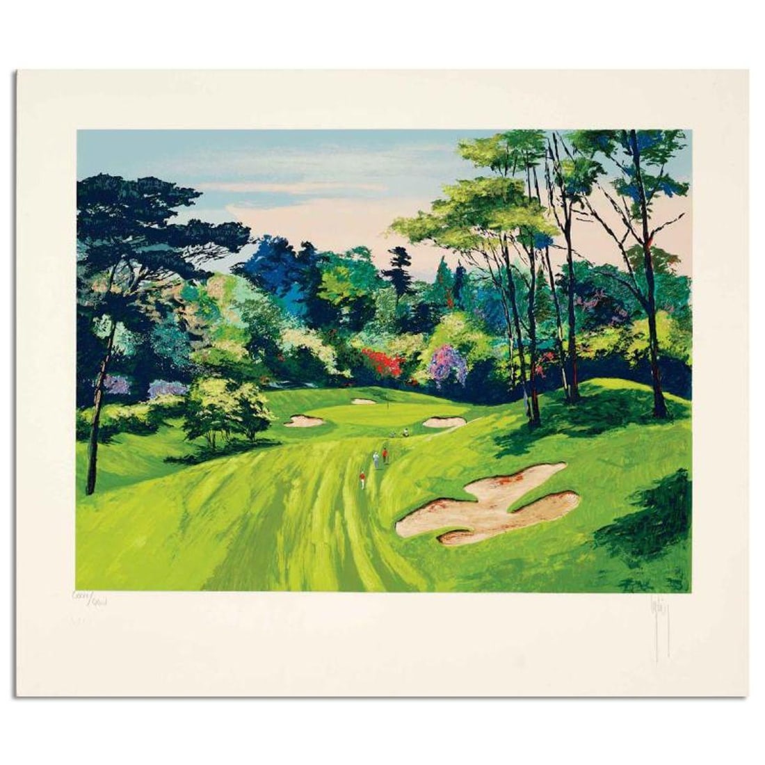 Mark King (1931-2014), "Bel Air #6 (4 Up Golf)" Hand Signed Limited Edition Serigraph with Letter of: Bel Air #6 (4 Up Golf) is a limited edition serigraph on paper by Mark King (1931-2014). Hand signed and numbered, this piece comes with a letter of authenticity and measures approximately 15" x 20" (