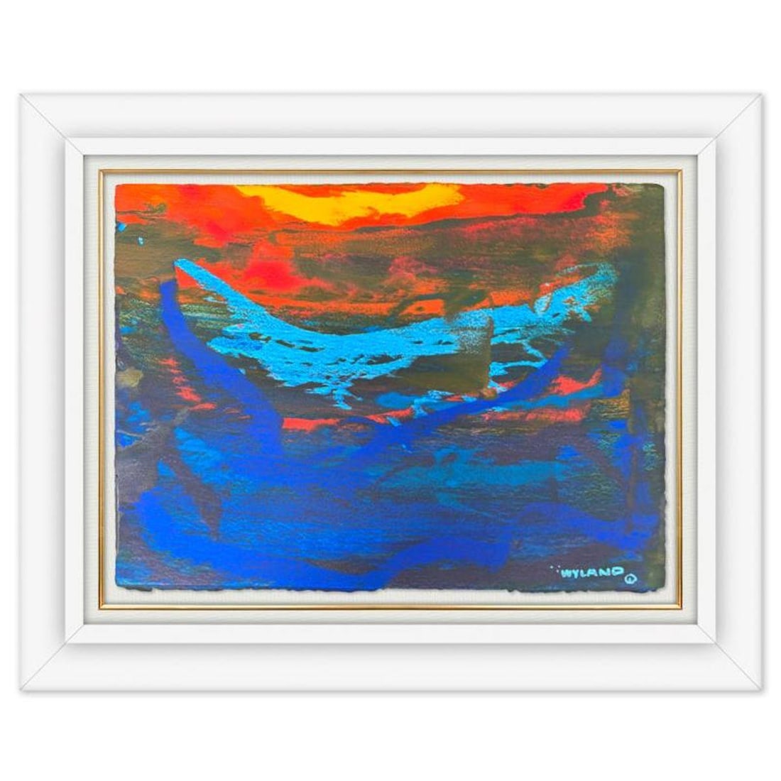 Wyland, "Untitled Abstract" Framed Original Painting on Paper, Hand Signed with Letter of: This is an original watercolor painting on paper by Wyland, hand signed by the artist. This piece comes custom framed. Includes Letter of Authenticity. Measures approximately 31" x 38.5" x (framed), 2
