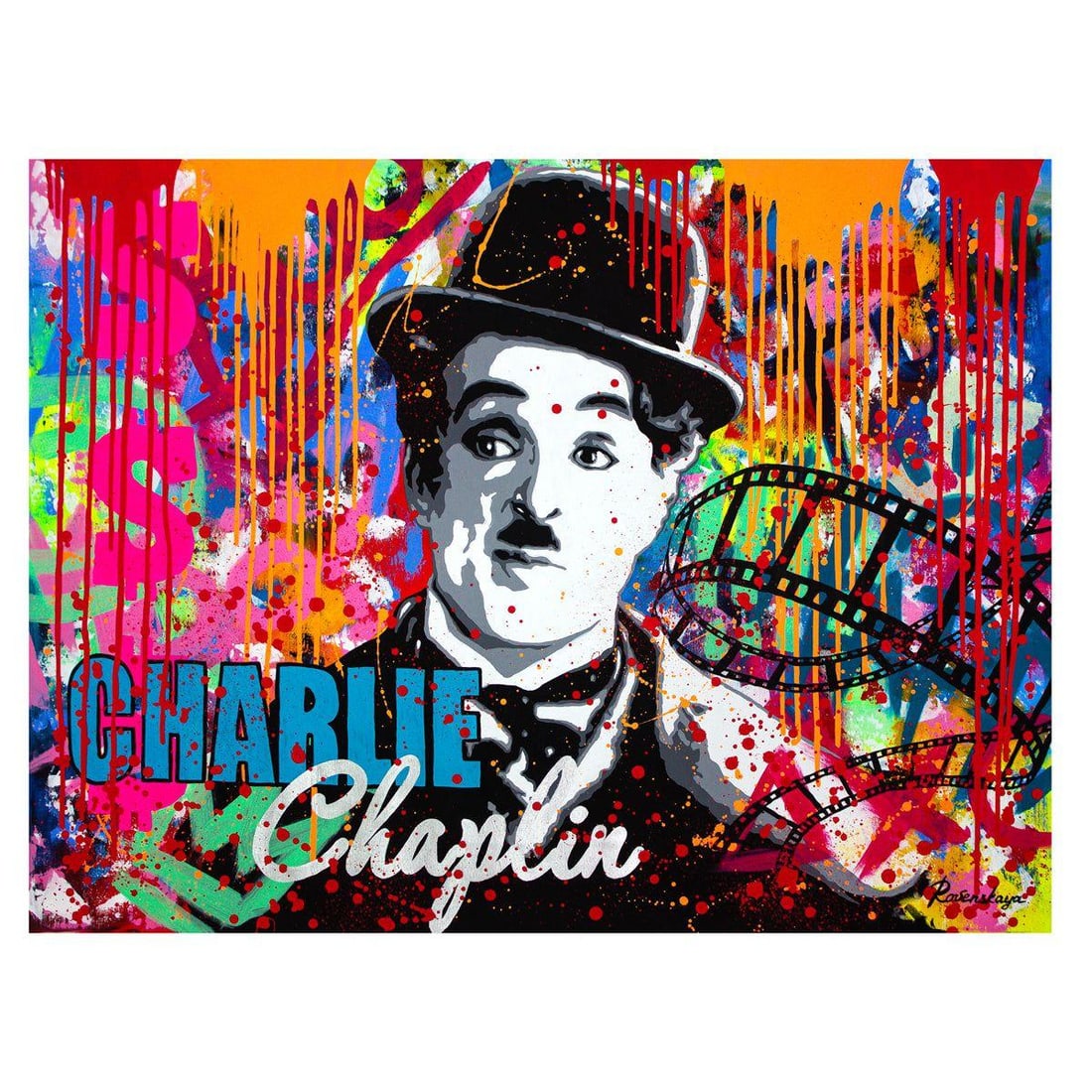 Nastya Rovenskaya- Original Oil on Canvas "The Great Charlie": Artist: Nastya Rovenskaya. Medium: Original Oil on Canvas. Title: The Great Charlie. Size: 30" x 40". Signature: Hand Signed by the artist. Certificate of Authenticity: From the publisher. Reference#: