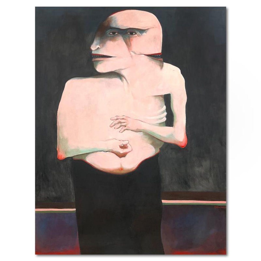 Milton Berwin (1925-2023), Original Painting on Canvas (66" x 52"), Dated 1999 and Hand Signed with: This is an original painting on stretched canvas by Milton Berwin (1925-2023), dated 1999 and hand signed by the artist. Includes Letter of Authenticity. Measures approx. 66" x 52" (image). There are 