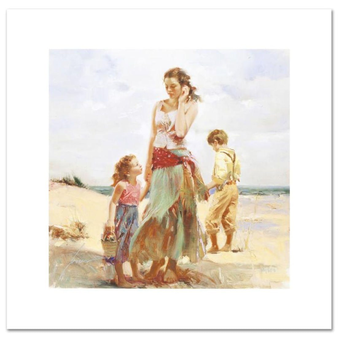 Pino (1939-2010), "Golden Afternoon" Limited Edition on Canvas, Numbered and Hand Signed with: Golden Afternoon is a limited edition giclee on canvas by Pino (1939-2010), numbered and hand signed by the artist. Includes Certificate of Authenticity. Measures approx. 12" x 12" (image). Reference#