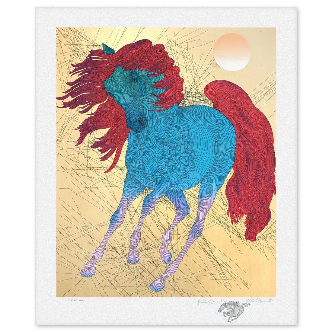 Guillaume Azoulay- Remarque Gold Leaf Serigraph "Monarque": Artist: Guillaume Azoulay. Medium: Remarque Gold Leaf Serigraph. Title: Monarque. Size: 45" x 37". Signature: Hand Signed and Numbered. Reference#: 74615.