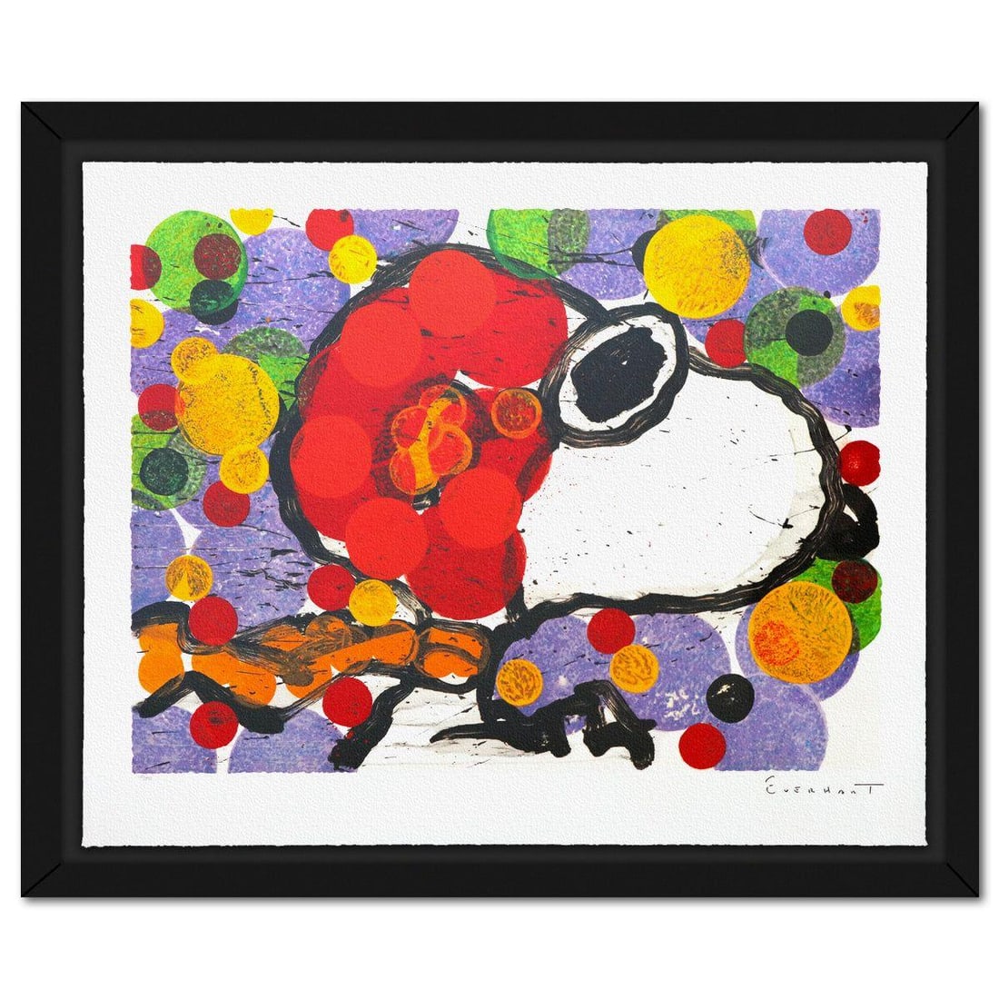 Tom Everhart- Hand Pulled Original Lithograph "Synchronize My Boogie-Evening": Artist: Tom Everhart. Medium: Hand Pulled Original Lithograph. Title: Synchronize My Boogie-Evening. Size: 27" x 34". Measures approx. 32" x 39" (framed). Signature: Hand signed and numbered. Certific