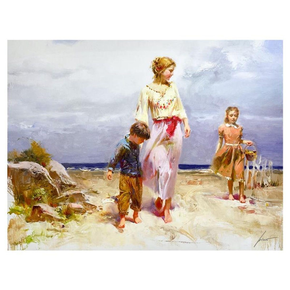 Pino (1939-2010), "Treasured Moments" Limited Edition on Canvas, Numbered and Hand Signed with: Treasured Moments is a limited edition giclee on canvas by Pino (1939-2010), numbered and hand signed by the artist. Includes Certificate of Authenticity. Measures approx. 30" x 40" (image). Reference