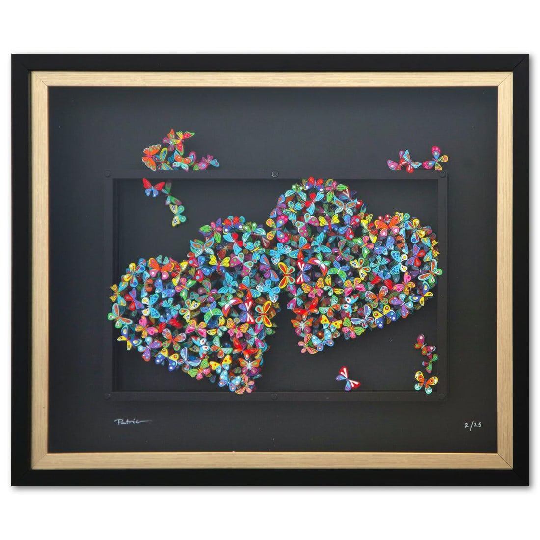 Patricia Govezensky- 3D Multilayered Woodcut "A Sigh of Bliss": Artist: Patricia Govezensky. Medium: 3D Multilayered Woodcut. Title: A Sigh of Bliss. Size: 12" x 16". Measures approx. 20" x 24" (framed). Signature: Hand Signed by the artist. Certificate of Authent