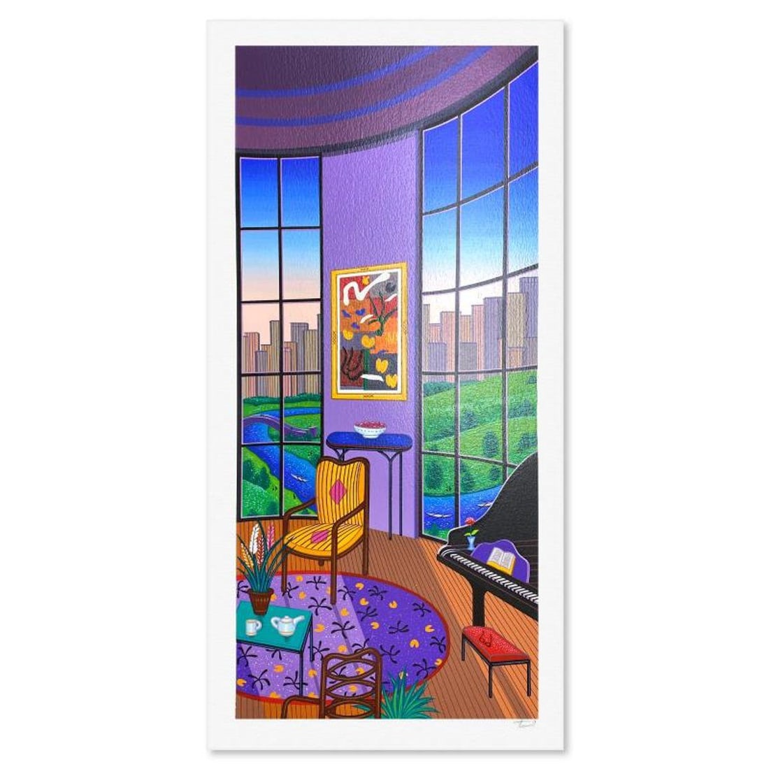 Fanch Ledan, "Salon Rotonde" Limited Edition Serigraph, EA Numbered and Hand Signed with Letter of: Salon Rotonde is a limited edition serigraph on paper by Fanch, EA numbered and hand signed by the artist. Includes Letter of Authenticity. Measures approx. 30" x 14.5" (border), 27.5" x 12.5" (image)