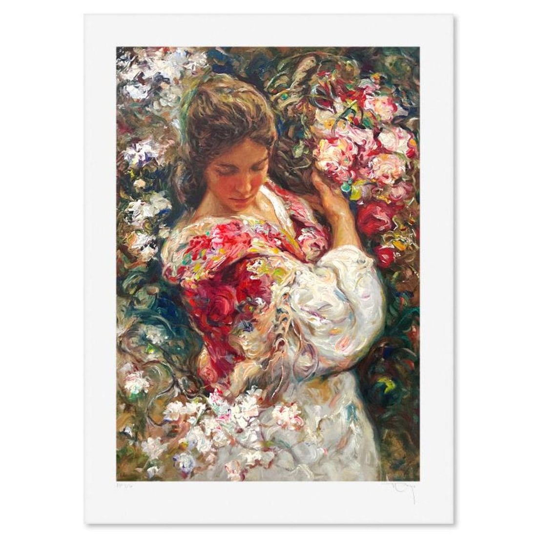 Royo, "Primavera" Limited Edition Printer's Proof Serigraph (24" x 14"), Numbered 1/6 and Hand: Primavera is a limited edition printer's proof serigraph on paper by Royo, numbered 1/6 and hand signed by the artist. Includes Letter of Authenticity. Measures approx. 30.5" x 22" (border), 26" x 18"