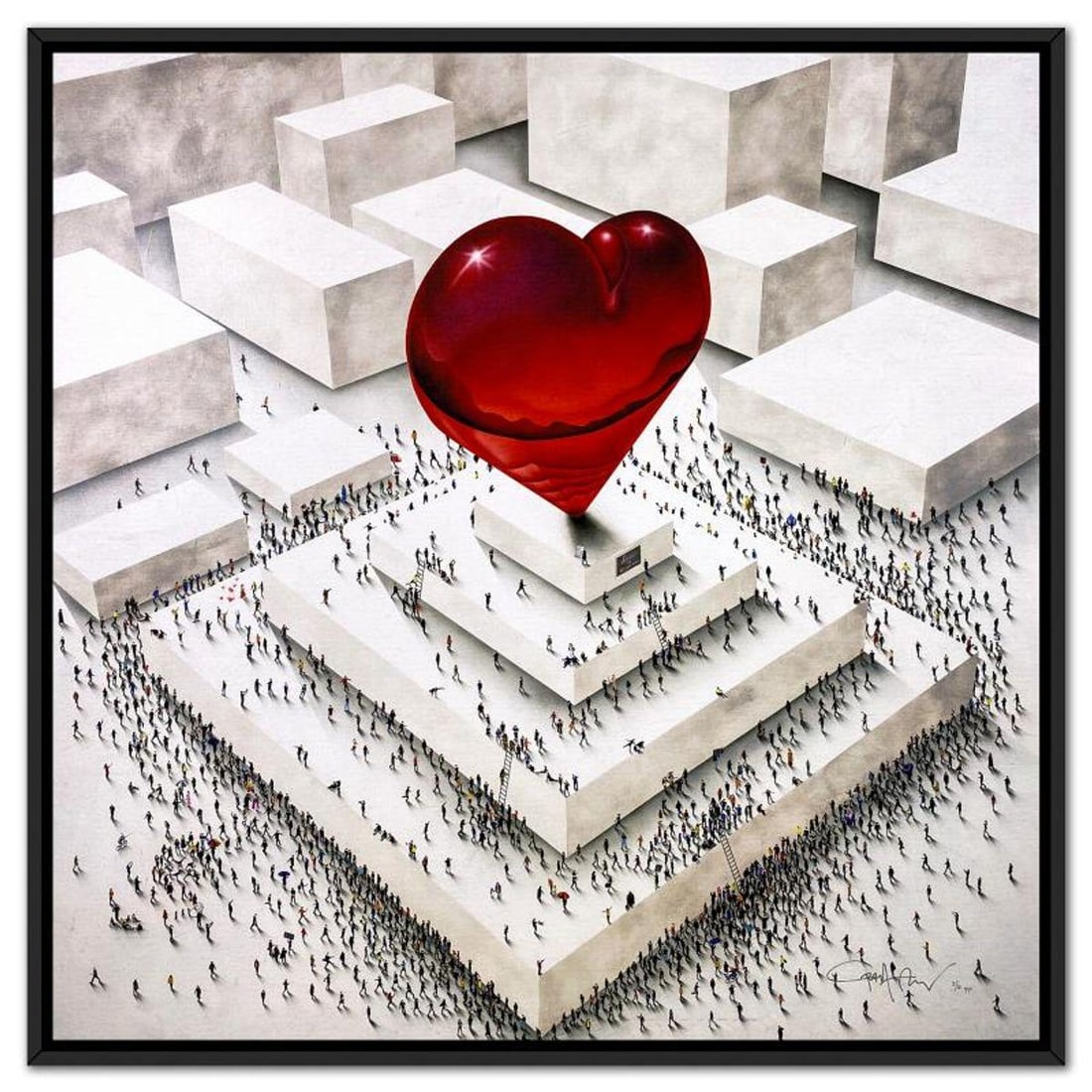Craig Alan, "Populus: All You Need Is" Framed Limited Edition on Canvas, Numbered and Hand Signed: All You Need Is is a limited edition giclee on canvas by Craig Alan. This piece comes from the Alan's "Populus" series and is numbered and hand signed by the artist. This piece comes custom framed. In