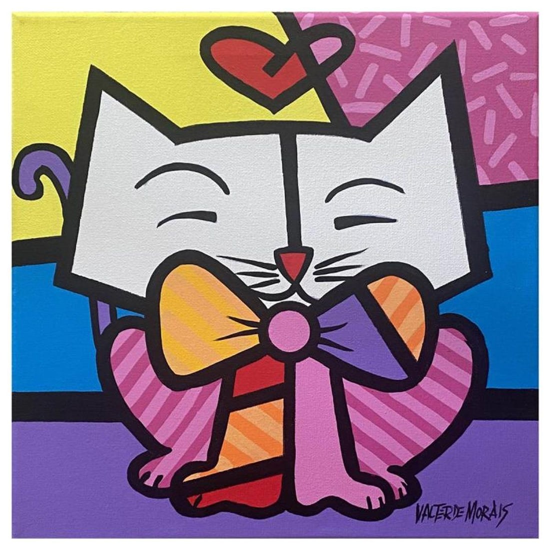 Valter Morais, Original Acrylic Painting on Canvas, Hand Signed with Letter of Authenticity.: This is an original acrylic painting on stretched canvas by Valter Morais, hand signed by the artist. Includes Letter of Authenticity. Measures approx. 12" x 12" (image).