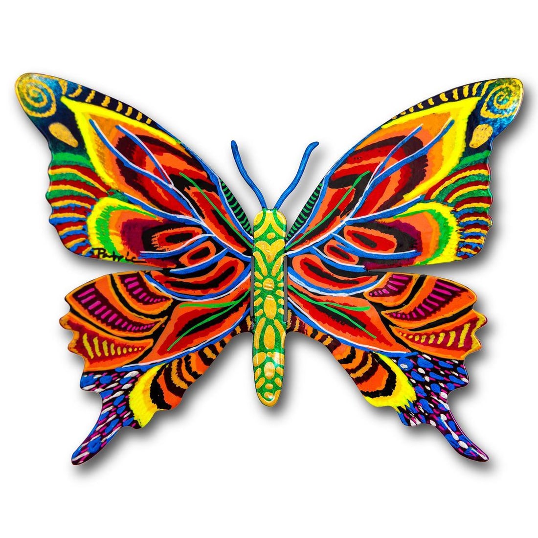 Patricia Govezensky- Original Painting on Cutout Steel "Butterfly" (1 of 2)