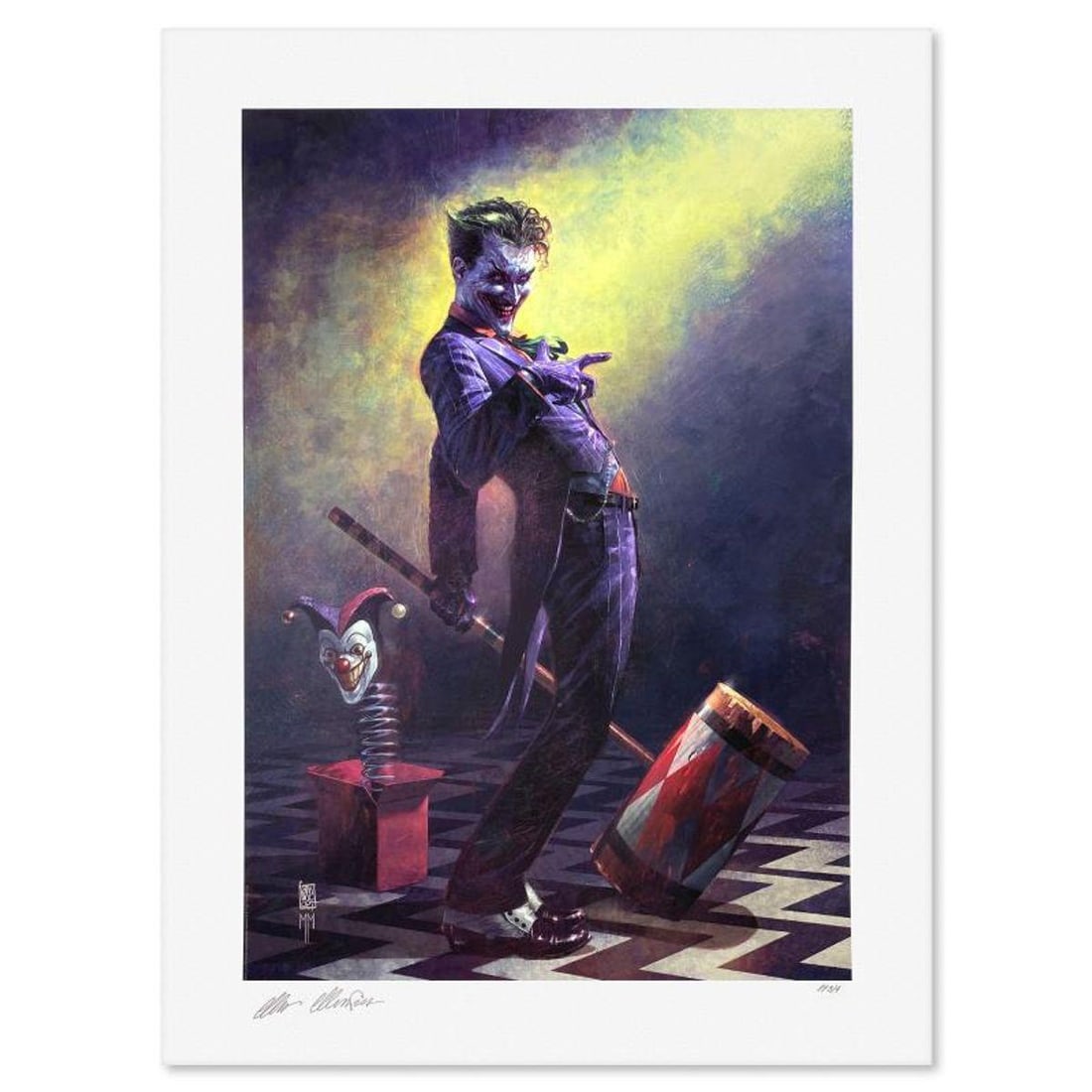 DC Comics & Marco Mastrazzo, "The Joker: Clown Prince of Crime" Limited Edition, PP Numbered 3/4 and: The Joker: Clown Prince of Crime is a limited edition giclee on paper from DC Comics and Marco Mastrazzo, PP numbered 3/4 and bearing the authorized signature of the artist. Includes Letter of Authent