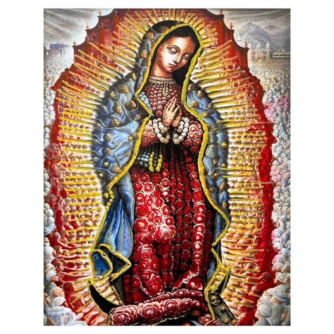 Steve Kaufman (1960-2010), "Mary" Hand Pulled Limited Edition Silkscreen on Canvas, Numbered 2/50: Mary is a hand pulled limited edition silkscreen on canvas by Andy Warhol protege, Steve Kaufman (1960-2010). This piece is numbered 2/50 and hand signed inverso by the artist. Includes Letter of Auth