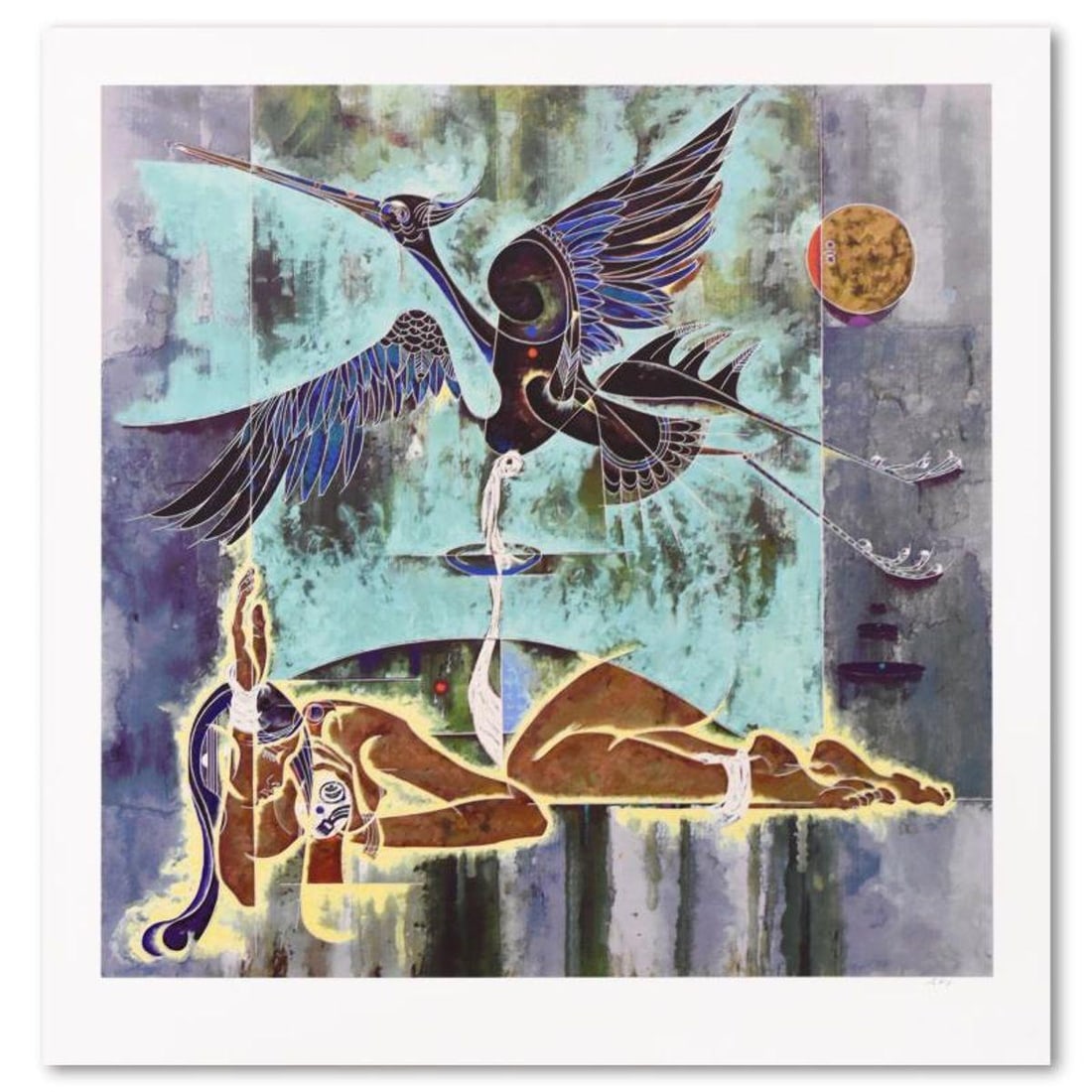 Lu Hong, "Arouse" Limited Edition Serigraph, Numbered and Hand Signed with Letter of Authenticity (1 of 2)