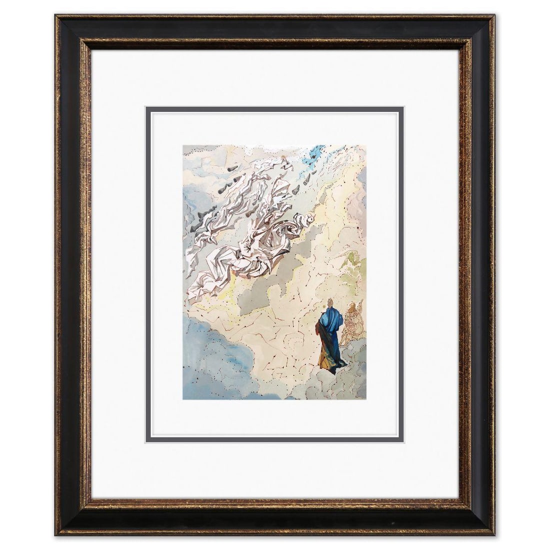 Salvador Dali- Original Color Woodcut on B.F.K. Rives Paper "Paradise 20": Artist: Salvador Dali. Medium: Original Color Woodcut on B.F.K. Rives Paper. Title: Paradise 20. Size: 13" x 10". Measures approx. 19.5" x 16.5" (framed). Certificate of Authenticity: Is included. Add