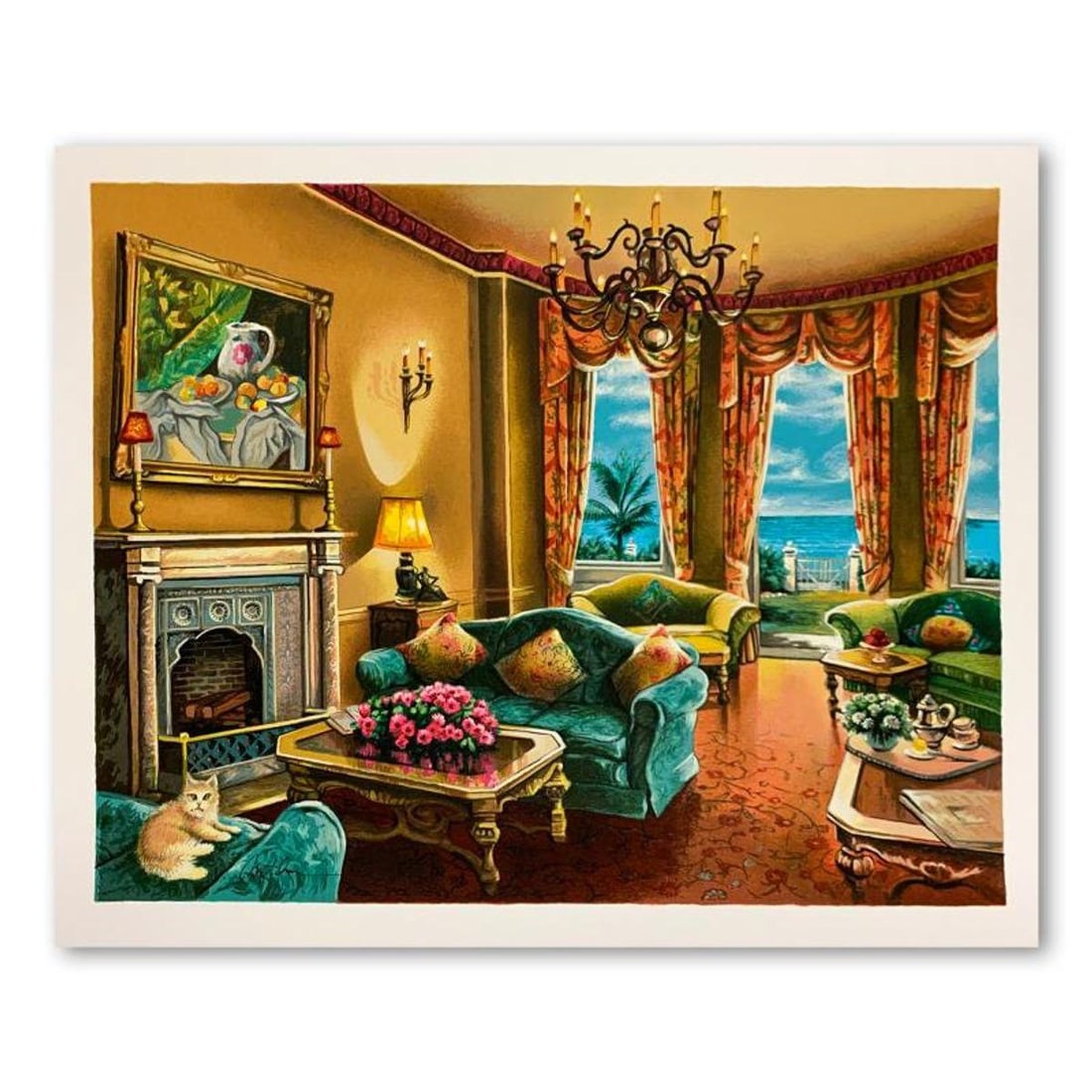 Anatoly Metlan, "Sunny Day in Florida" Hand Signed Limited Edition Serigraph on Paper with Letter of: Sunny Day in Florida is a limited edition serigraph on paper by Anatoly Metlan. It is numbered and hand signed and includes a letter of authenticity. Measures approximately 17" x 22" (image). Referenc