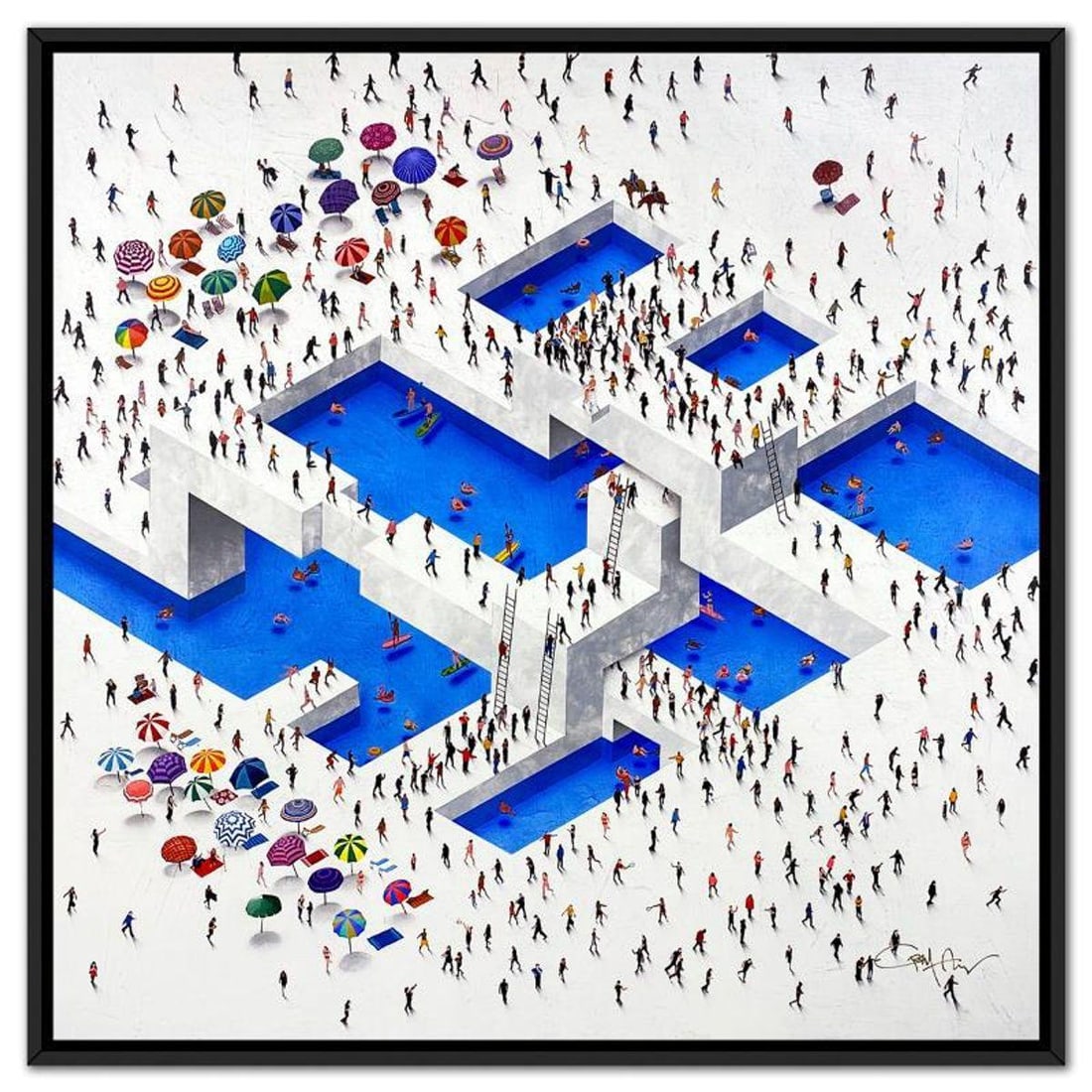 Craig Alan, "Populus: Summer Squared" Framed, Hand Signed Limited Edition Canvas with Letter of (1 of 1)